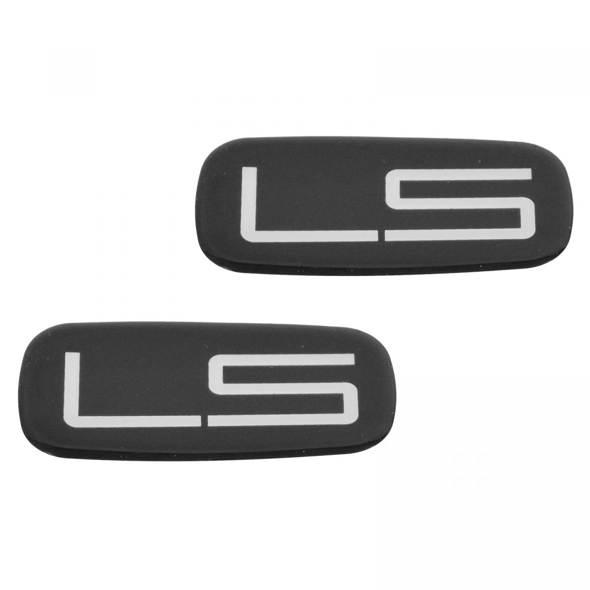 OEM LS Nameplate Emblem Black w// Silver Lettering Pair Set for Chevy Pickup SUV