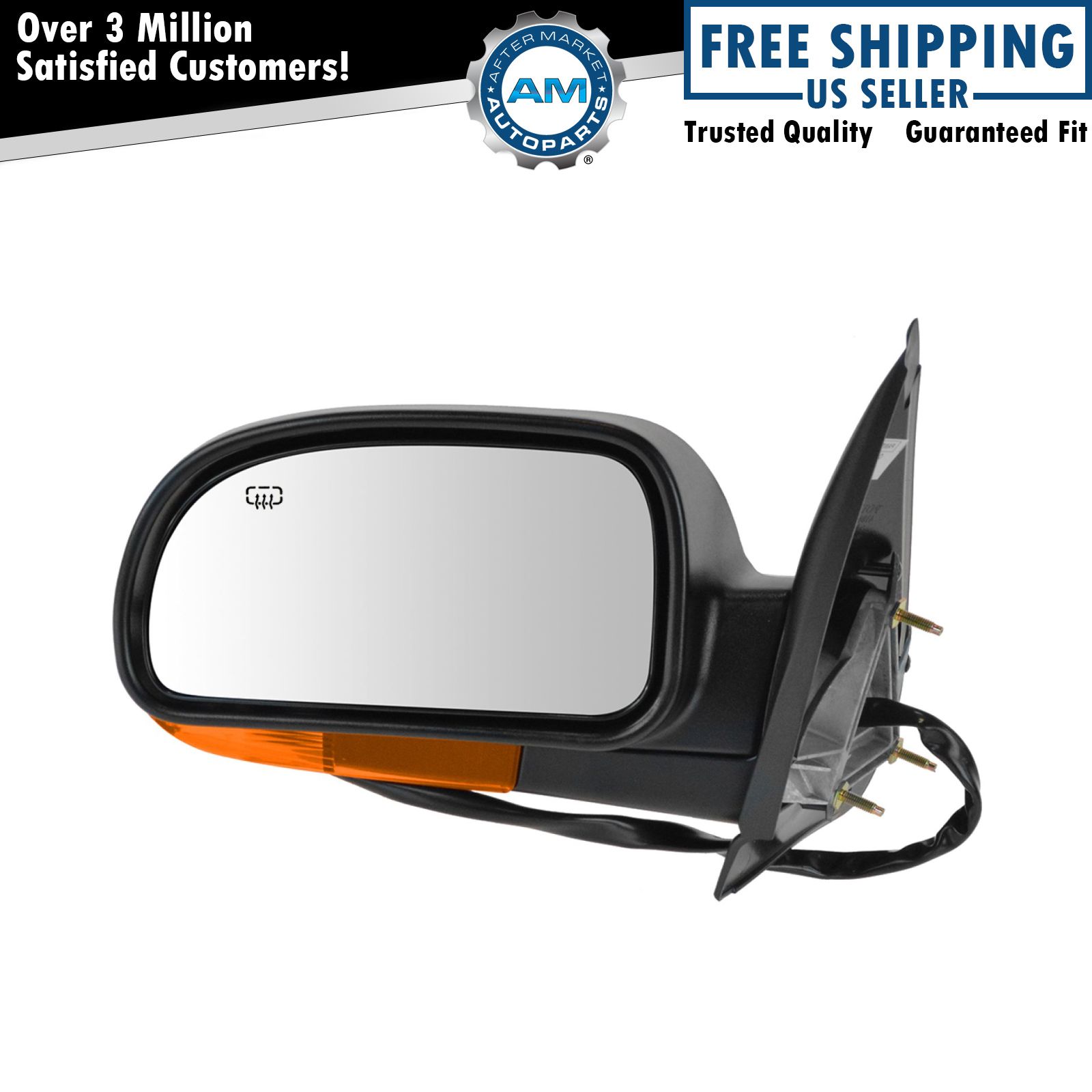 Power Heated Left Side Mirror With Amber Turn Signal For Chevy Trailblazer, GMC Envoy, Olds Bravada (2002-2007)