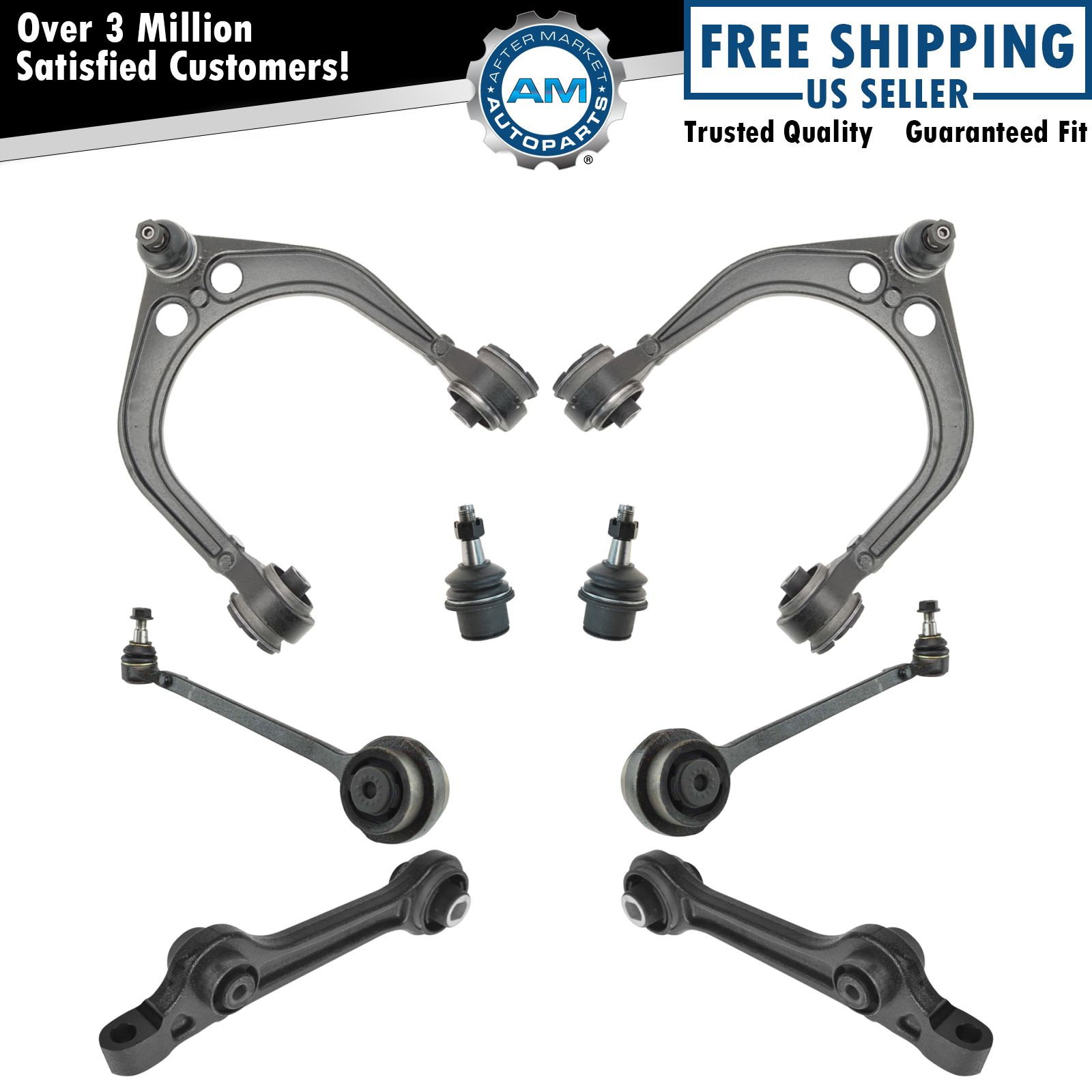 Front Upper Lower Control Arm Ball Joint Suspension Kit Set 8pc for Charger New