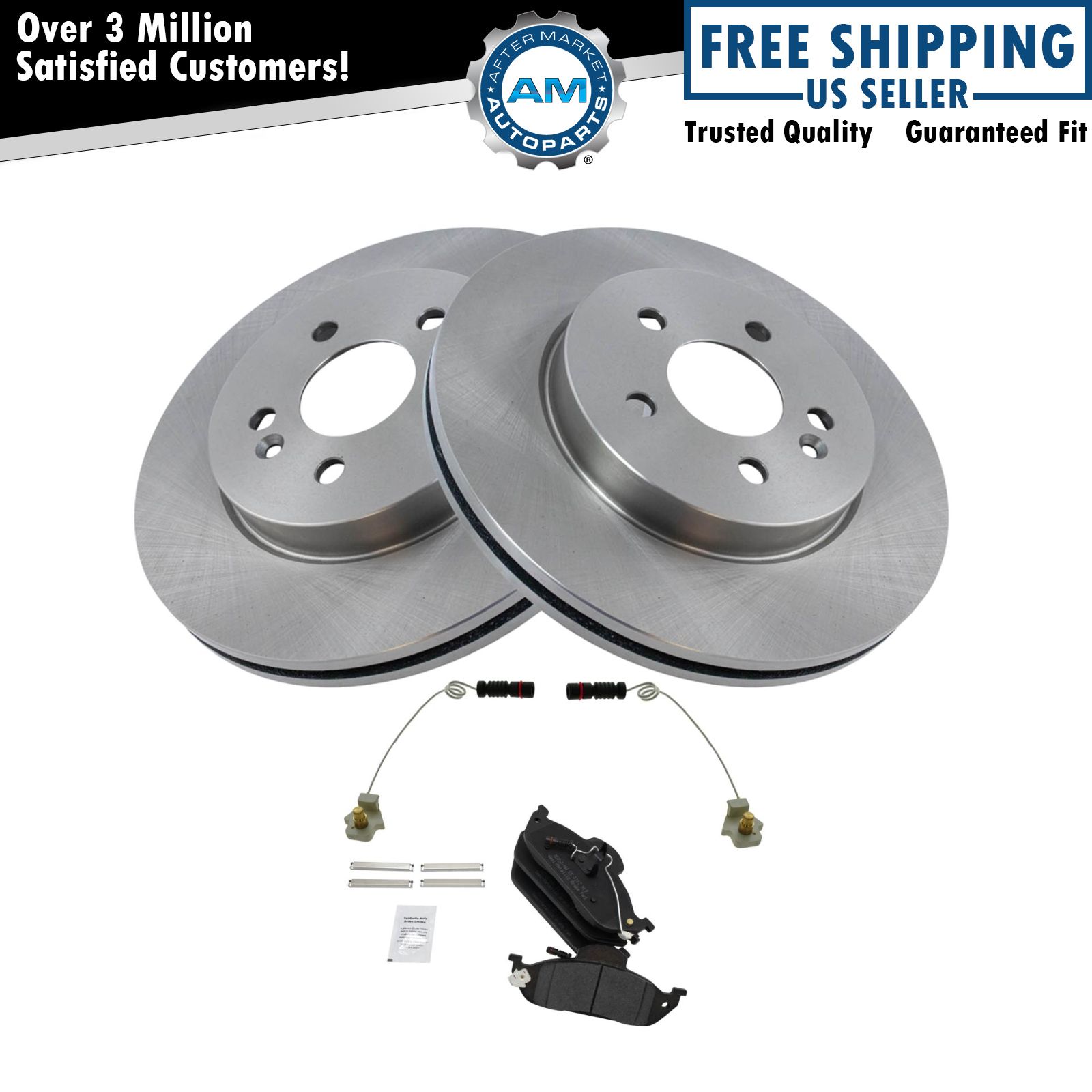 Front Metallic Brake Pads Set & 2 Discs Rotors Kit for ML320 ML350