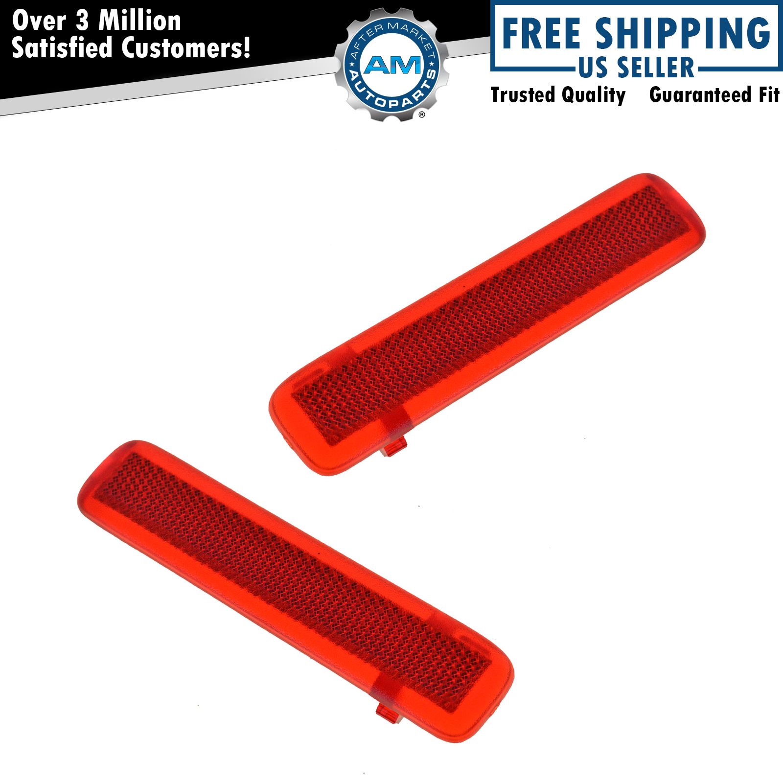 OEM Door Panel Courtesy Light Lens Red Interior Rear Pair Set for GM
