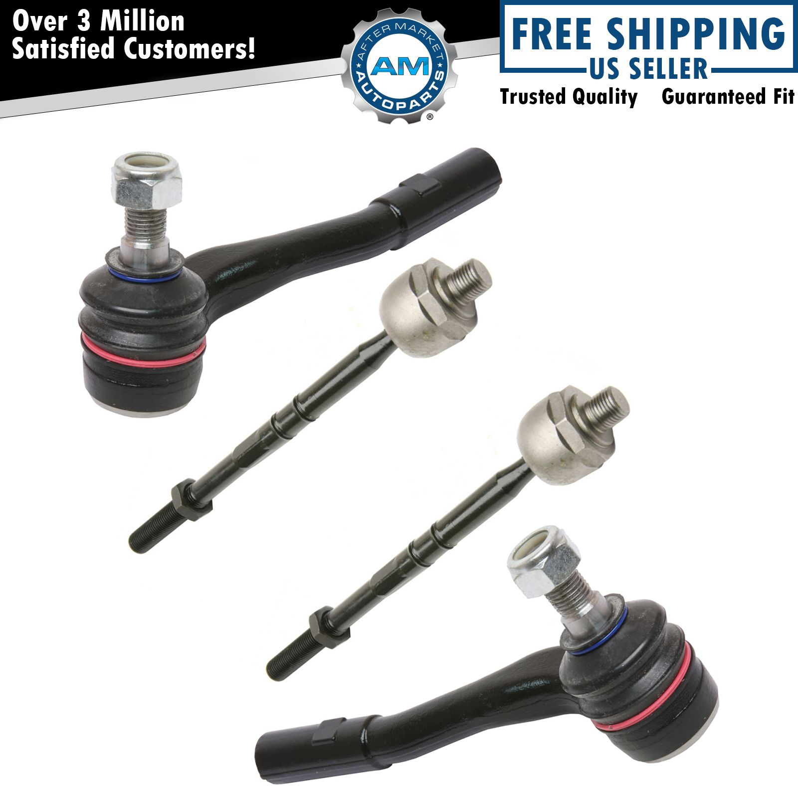 Front Steering Tie Rod End Inner Outer Kit Set 4pc for MB Mercedes C CLK Series