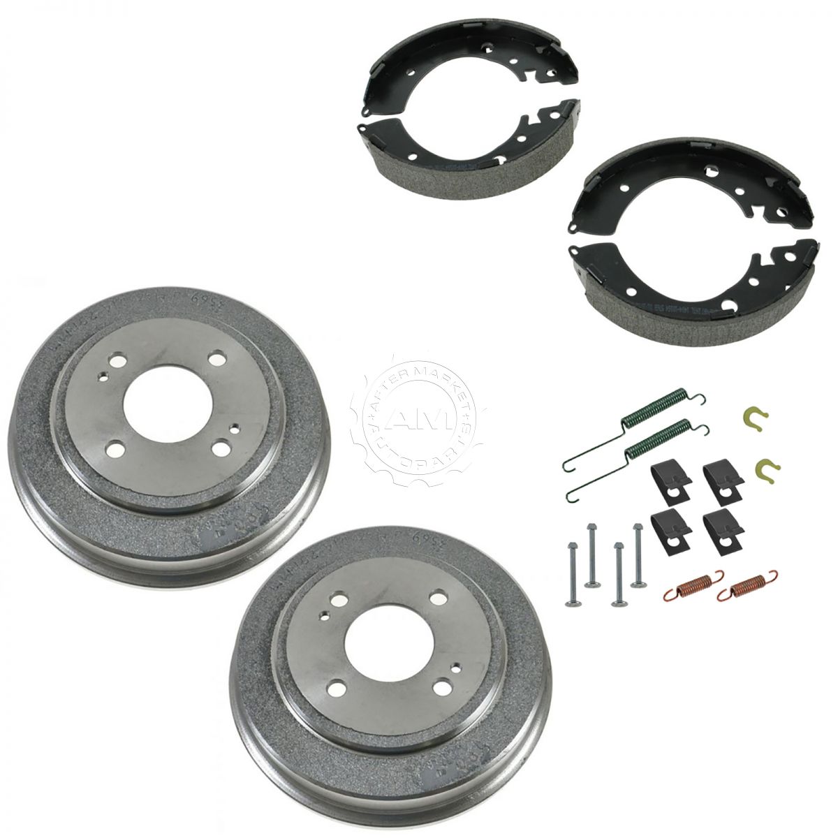 Rear Brake Shoes 2 Drums & Hardware Spring Kit Set for Honda Civic Fit