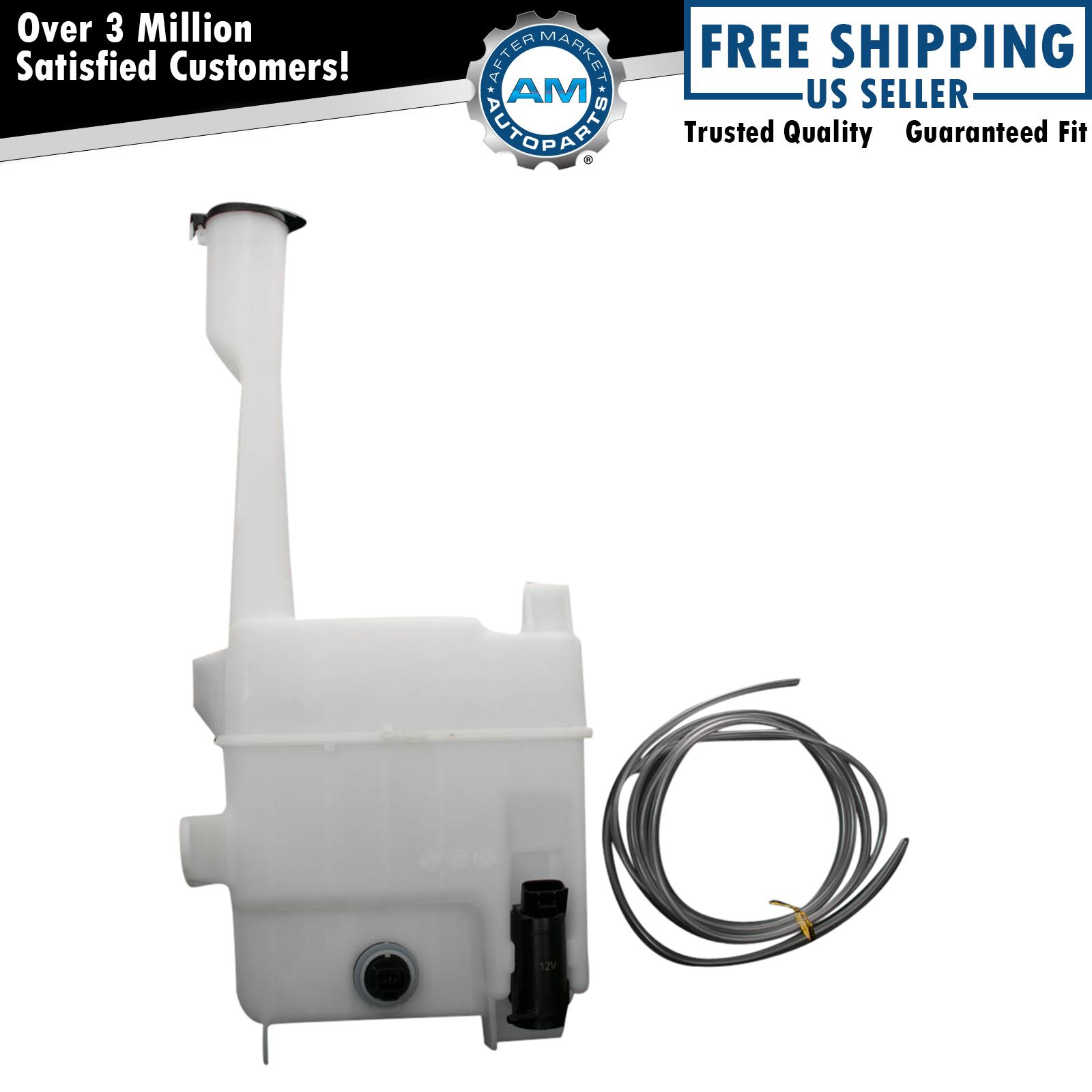 DNA Motoring OEM-WT-TO1288180 Factory Style Windshield Washer Fluid Reservoir Assembly Compatible with 2002-2006 Camry / 2004-2008 Solara