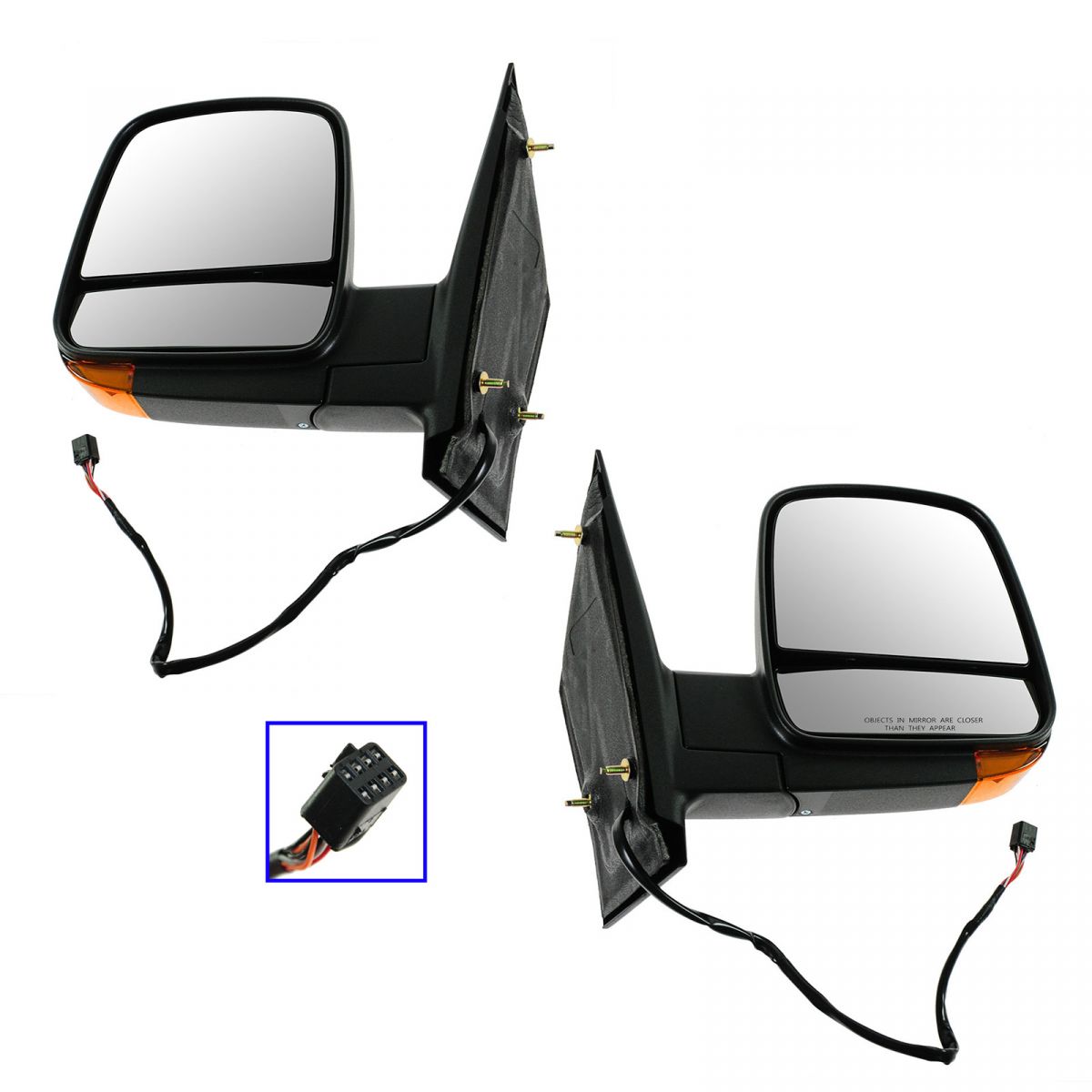 Side View Mirrors Power Heated Signal LH & RH Pair Set for 0813