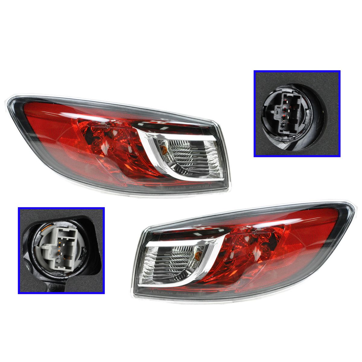 Outer Taillight Taillamp Rear Brake Light Pair Set of 2 for 1013 Mazda