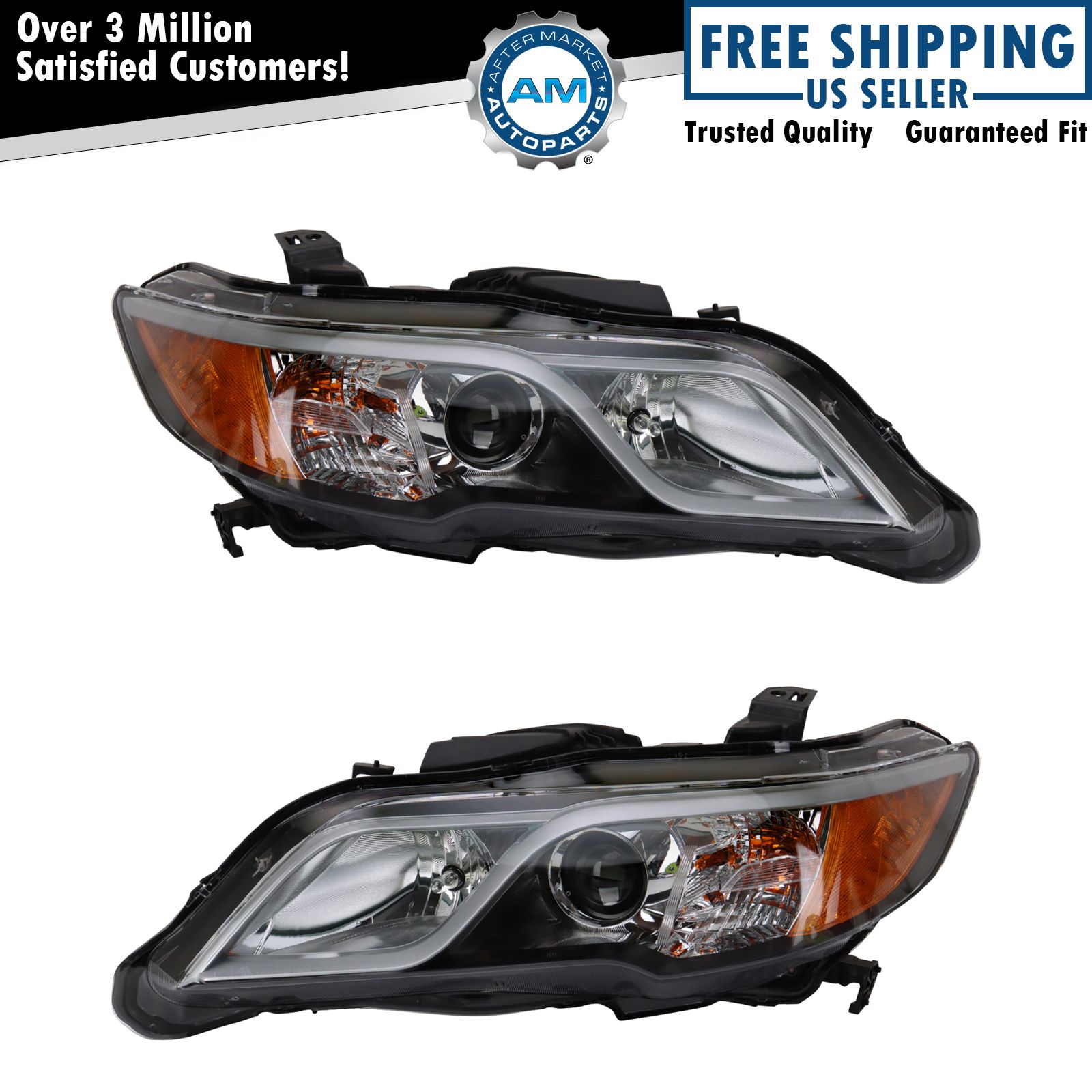 Headlight Set Left & Right Halogen For 2013-2015 Acura RDX AC2502123 AC2503123