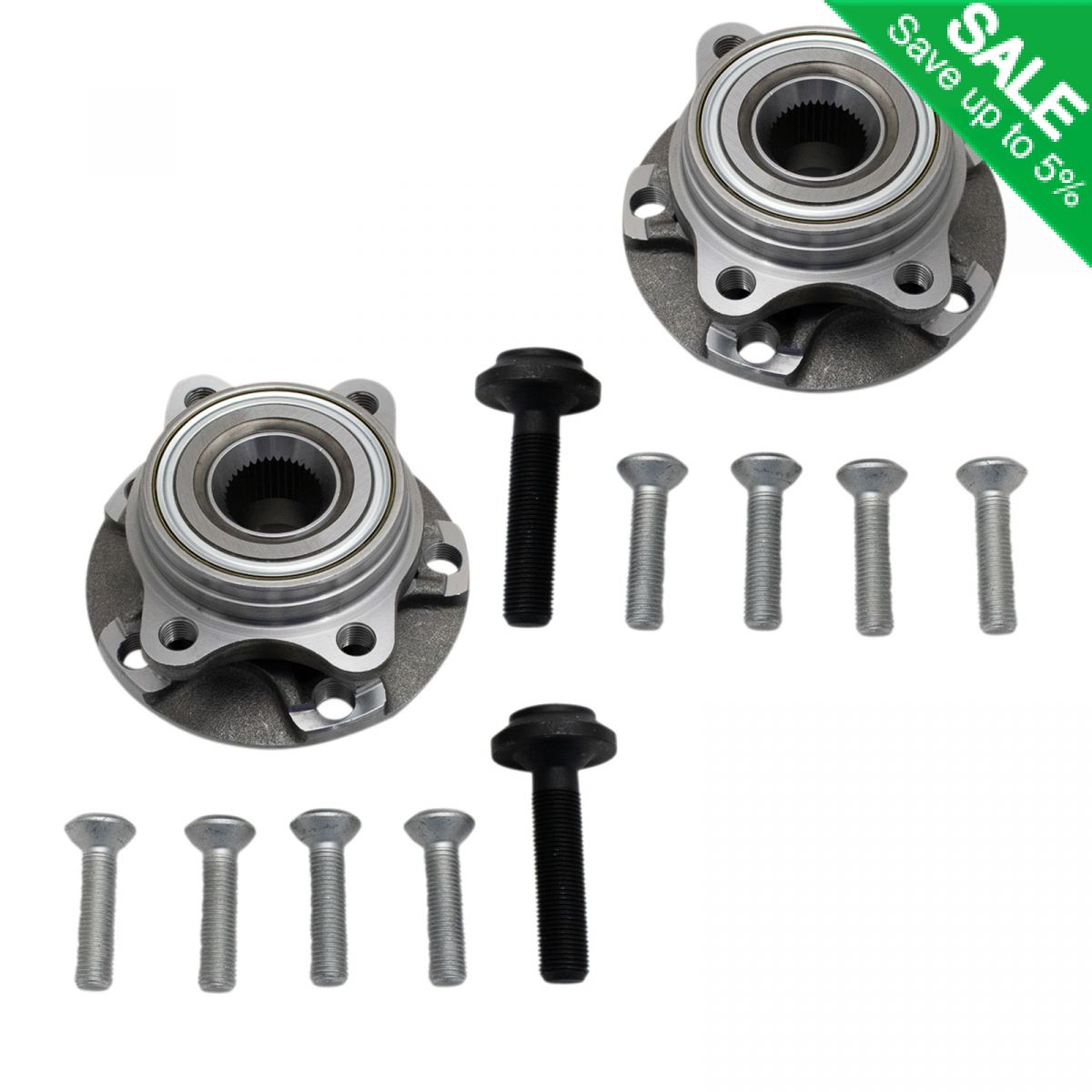 Front Pre-Pressed Wheel Bearing & Hub Assembly Pair for Audi A4 A6 RS4 ...