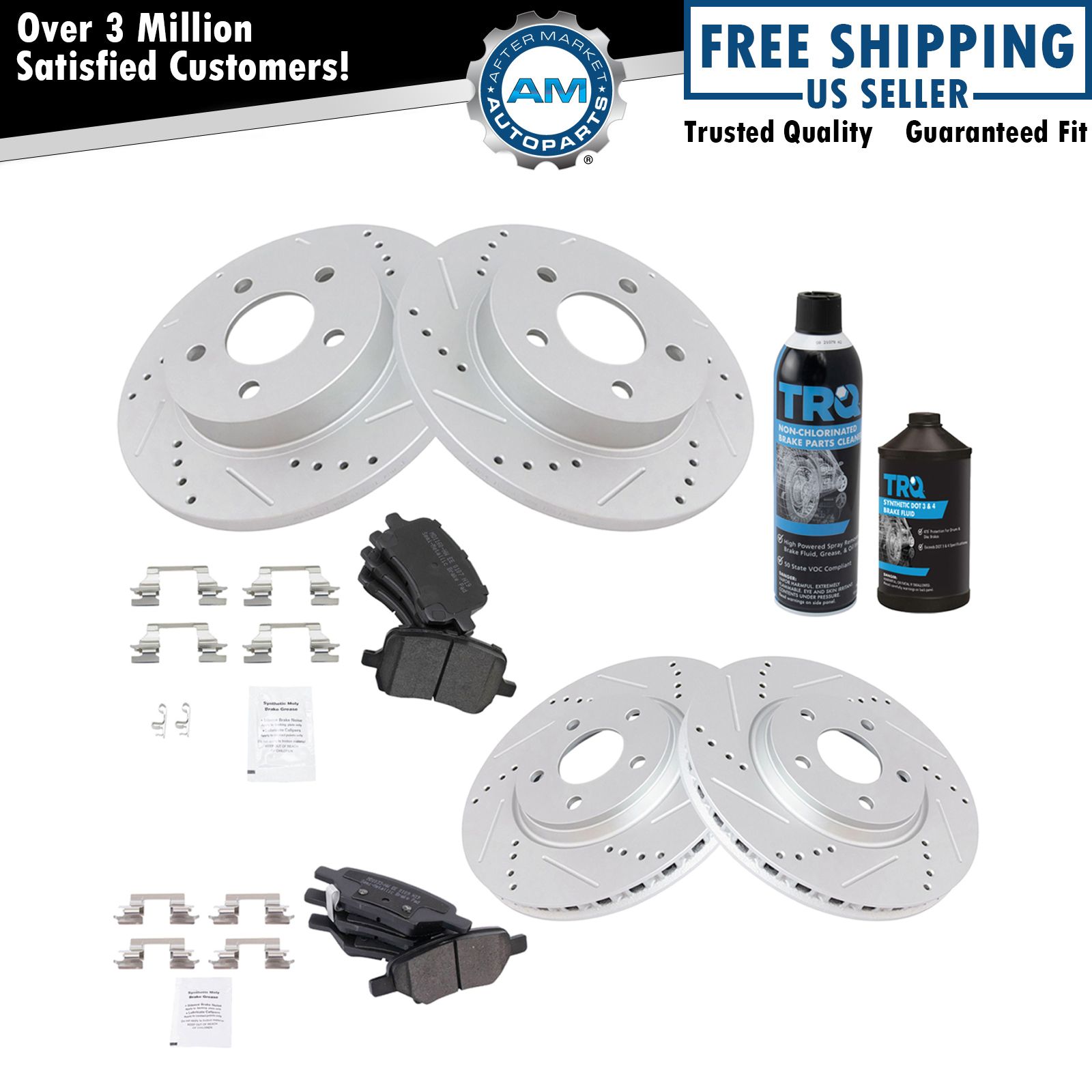 Brake Rotor & Pad Kit w/Chemicals Metallic Performance Front & Rear eBay
