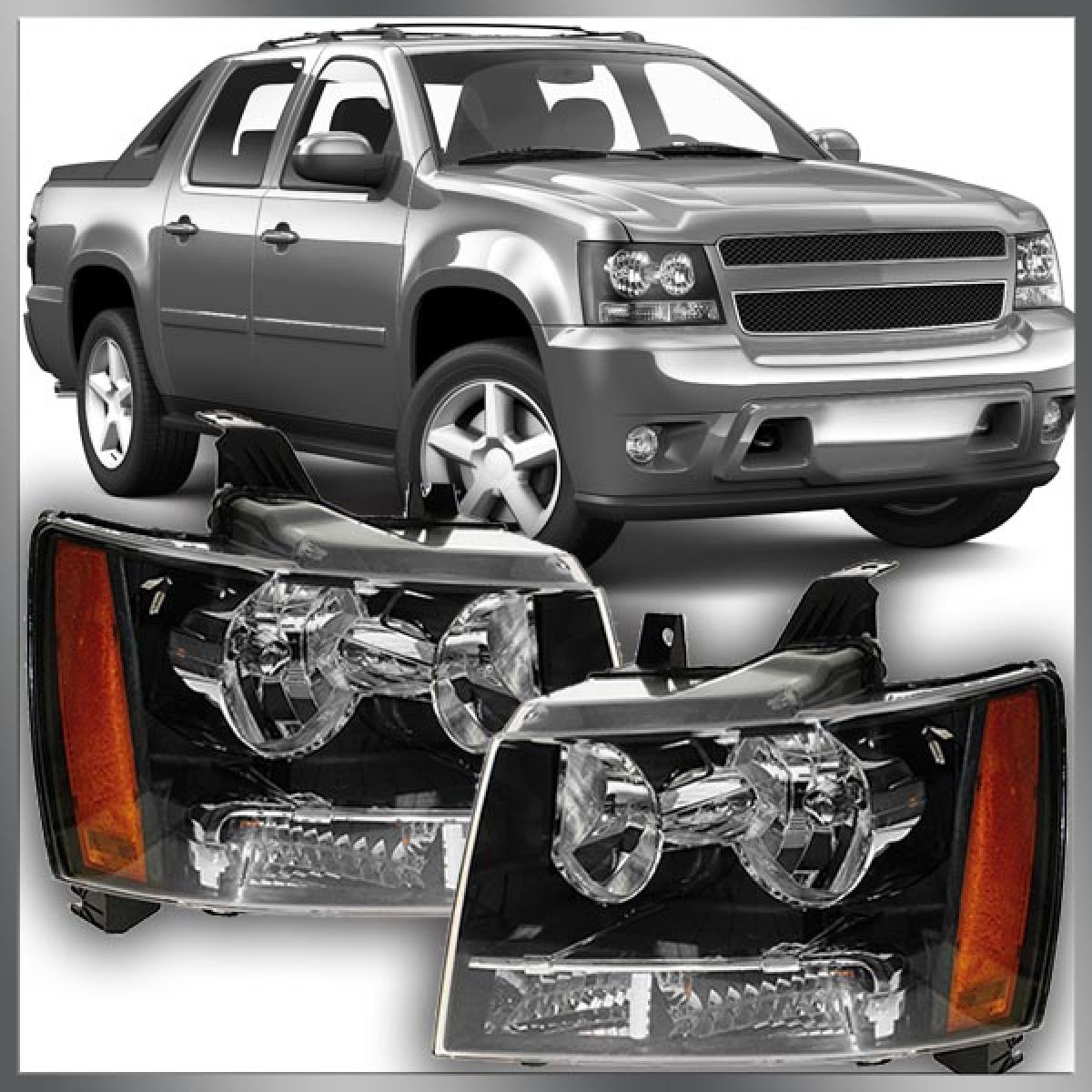 FOR 07-08 CHEVY SUBURBAN TAHOE AVALCHE HEADLIGHT W//BULB SET