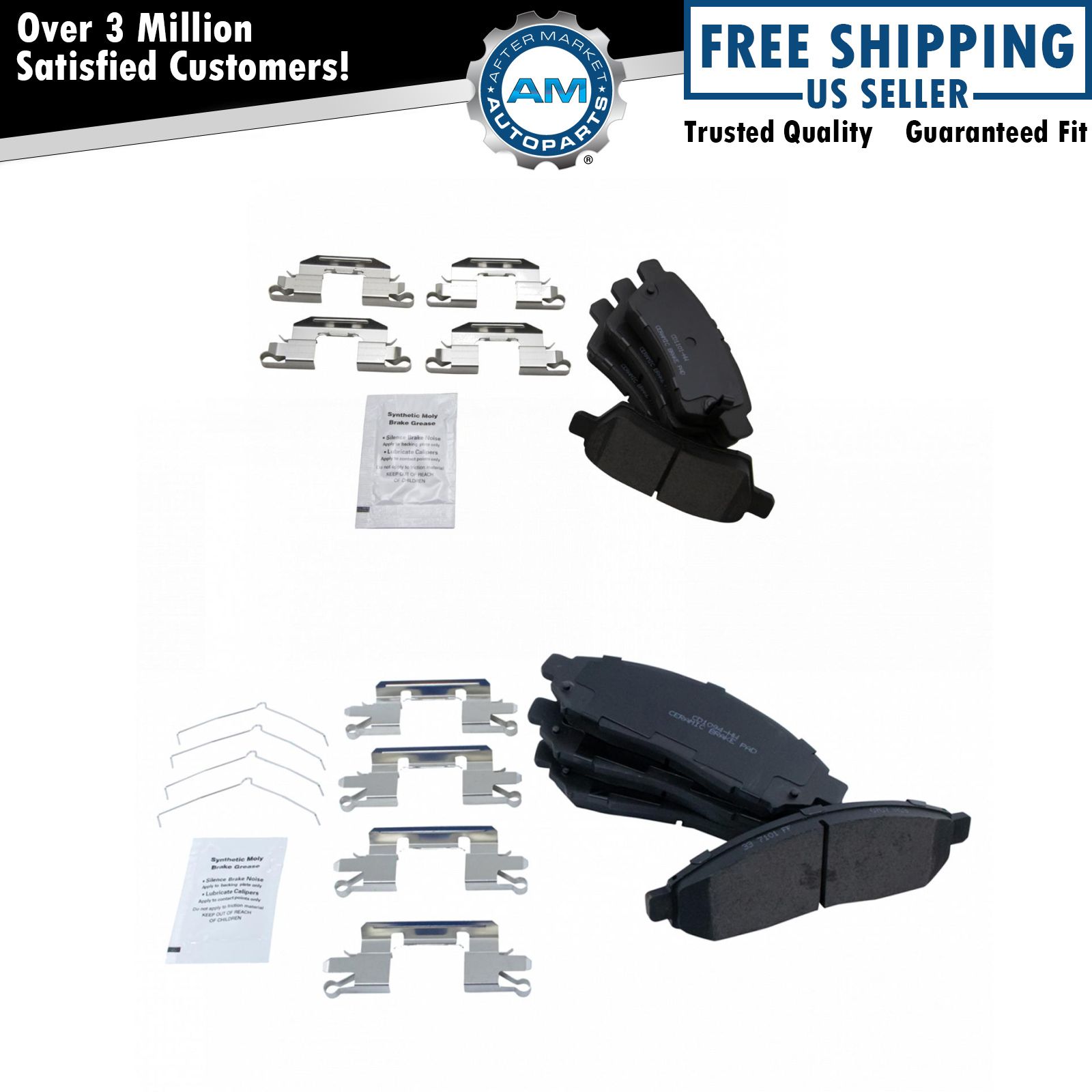 Front & Rear Premium Posi Ceramic Disc Brake Pad Set Kit for Nissan Truck