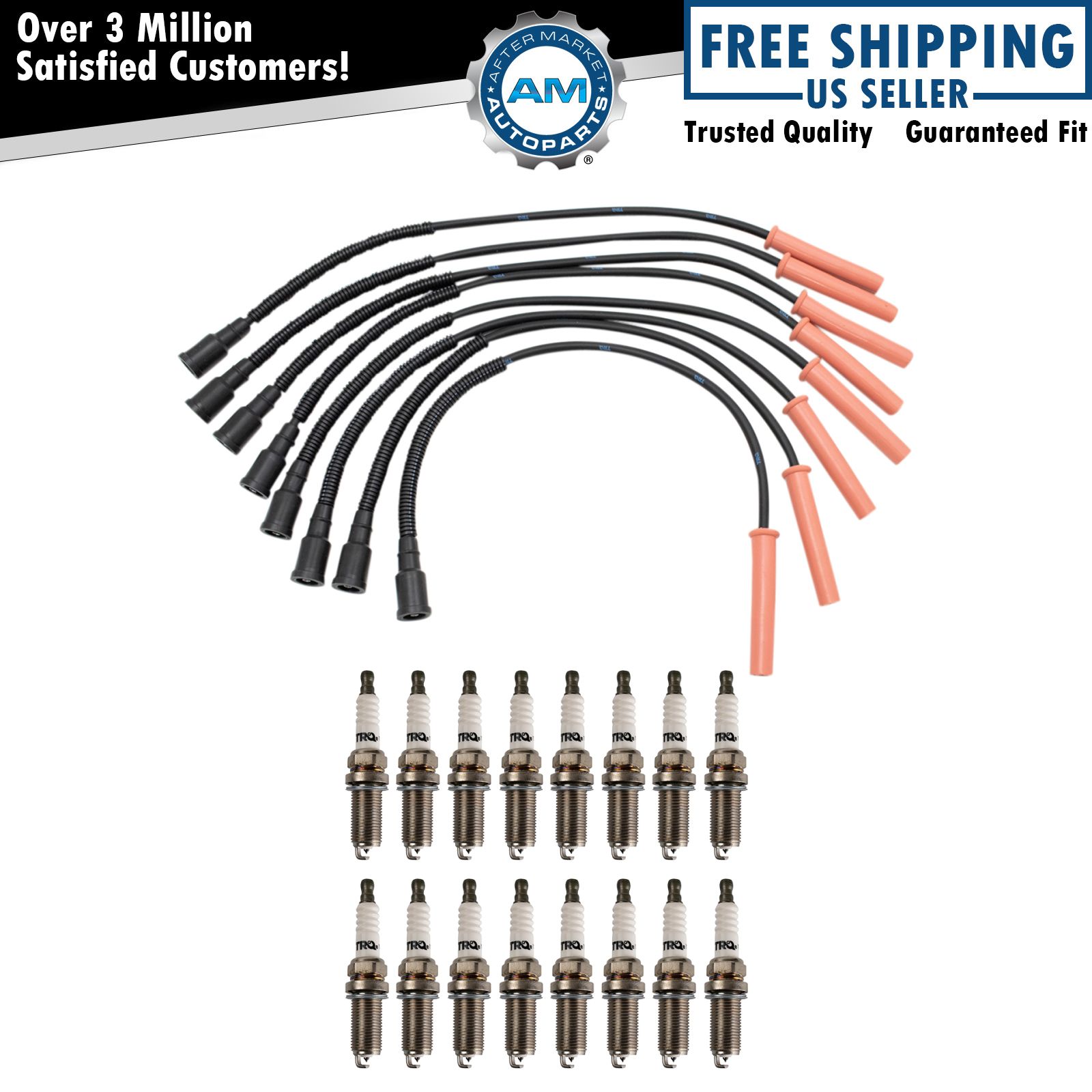 Ignition Kit Spark Plug & Wire Set For Ford F150 F250 F350 Pickup Truck 6.2