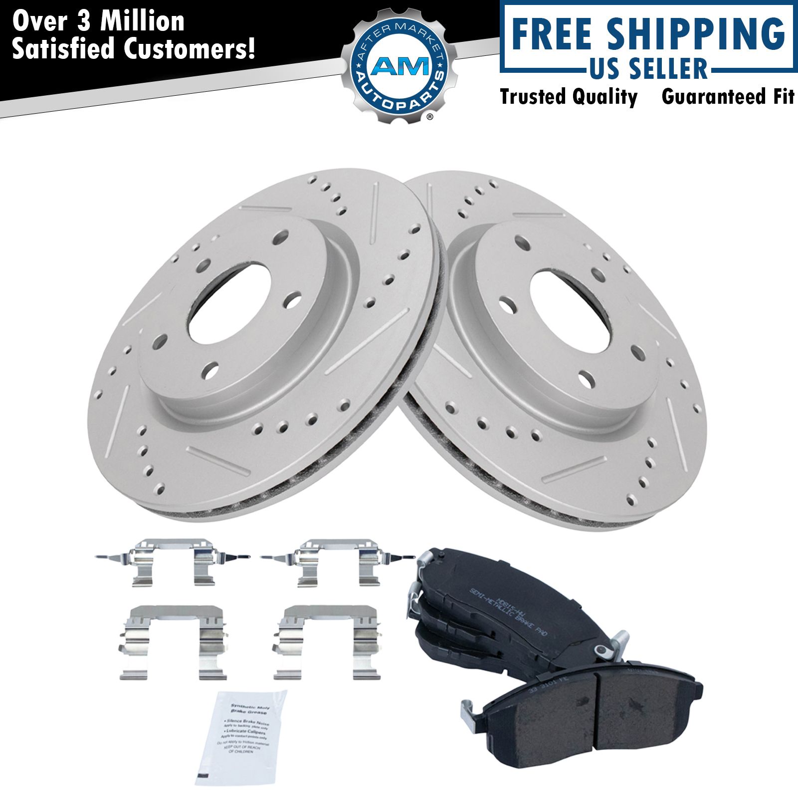 Front Brake Pad & Performance Rotor Kit Semi-Metallic for Nissan Sentra