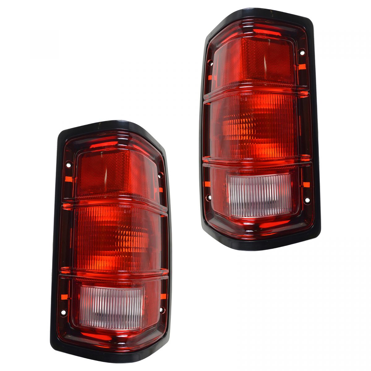 Driver and Passenger Taillights Tail Lamps with Black Bezels Replacement for Dodge Pickup Truck SUV 55076439 55076438 Aftermarket