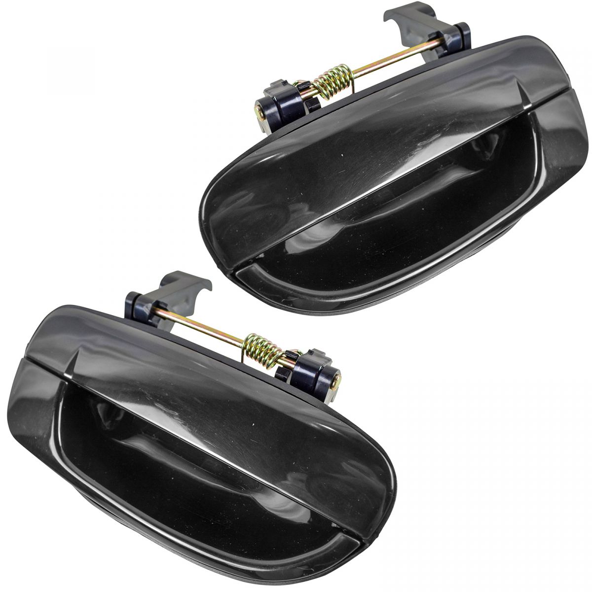 New Set of 2 Door Handles Front Driver /& Passenger Side Chevy Smooth Black Pair