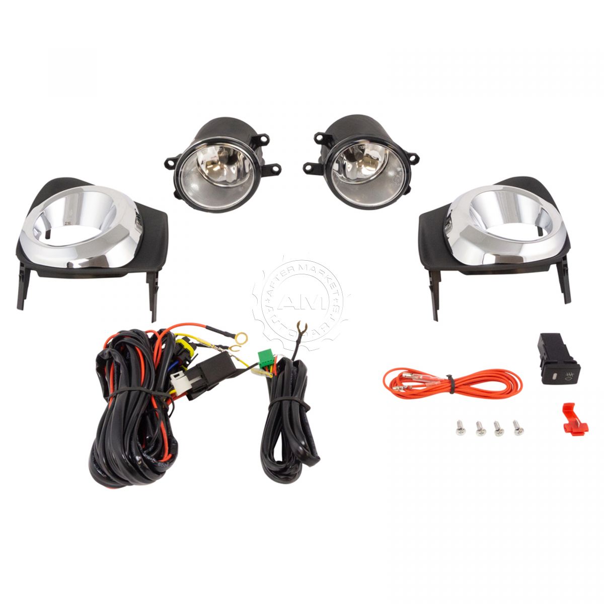 Add On Upgrade Clear Lens Fog Light Bulb Switch Wiring Kit for Toyota