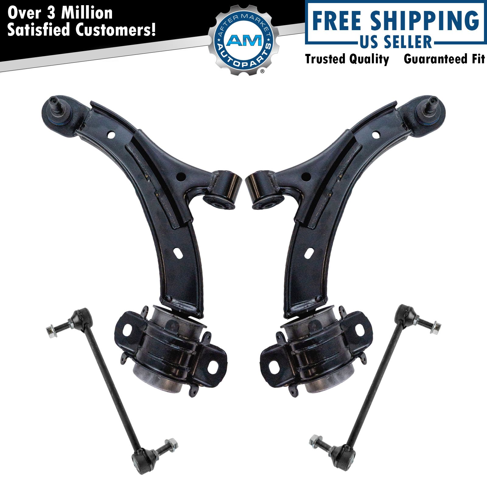 4 Piece Suspension Kit Control Arms w/ Ball Joints Sway Bar Links for Mustang