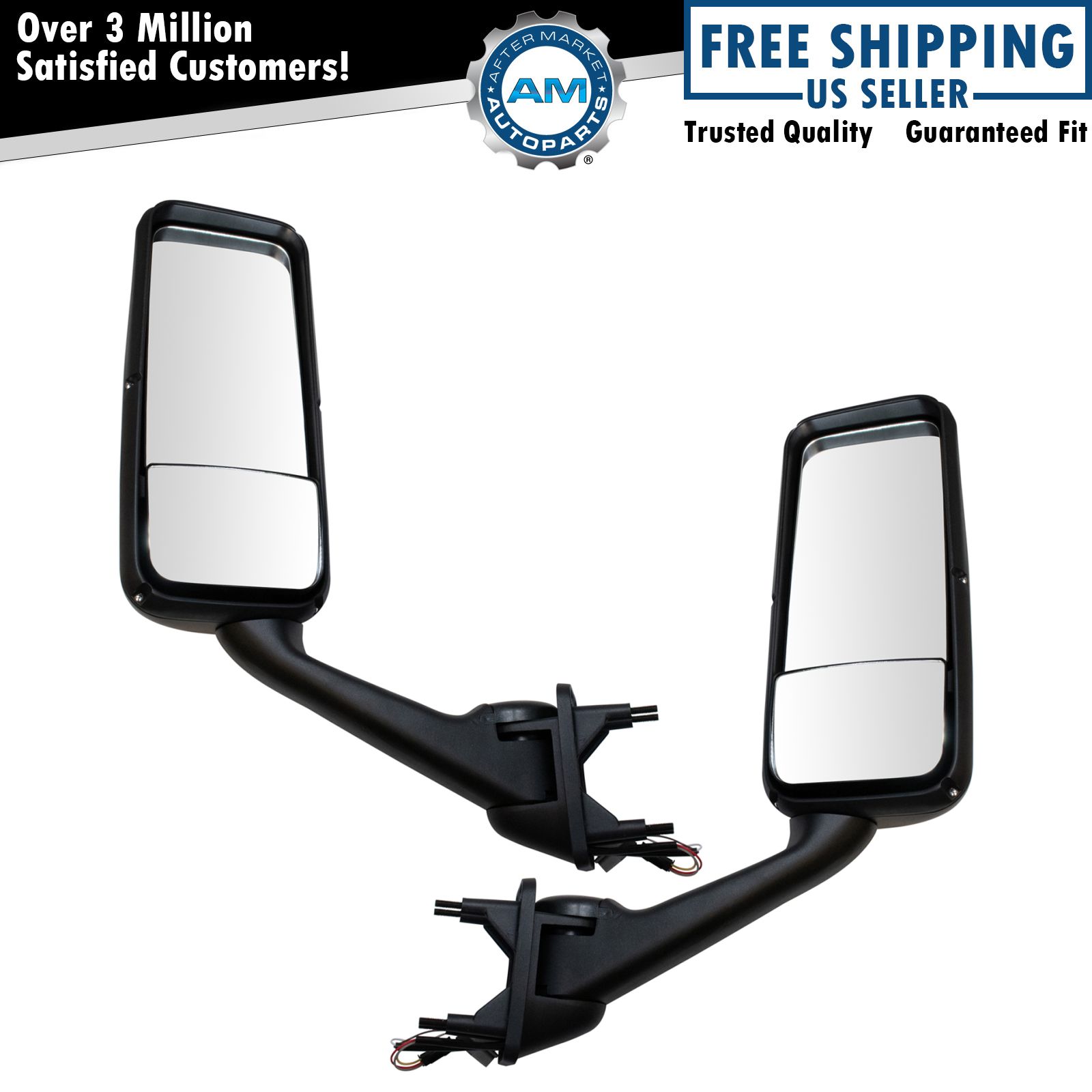 Exterior Side View Mirror Power Heated Black w/ Temp