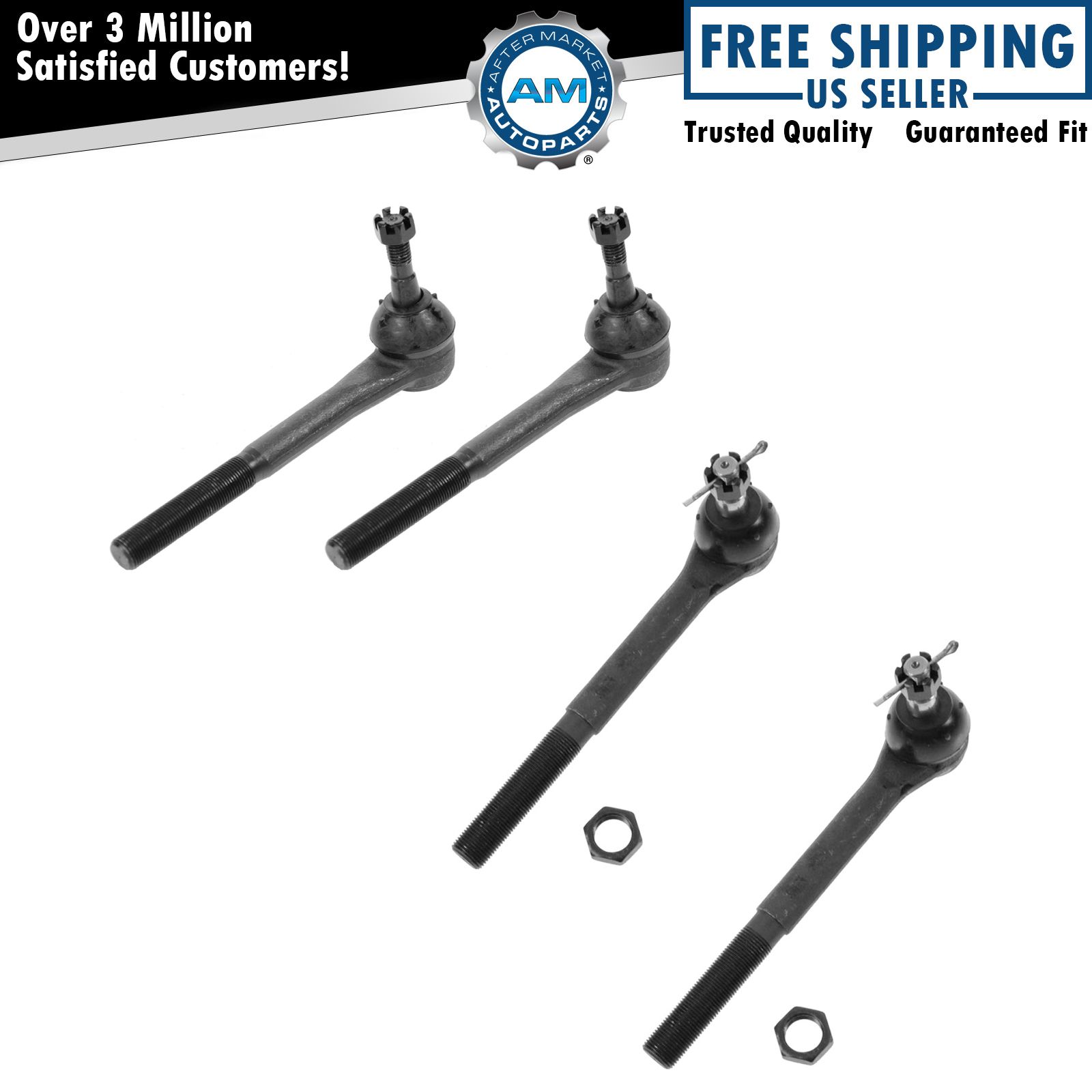 Tie Rod Kit Inner Outer Driver & Passenger Side Set of 4 for Chevy GMC Truck 2WD