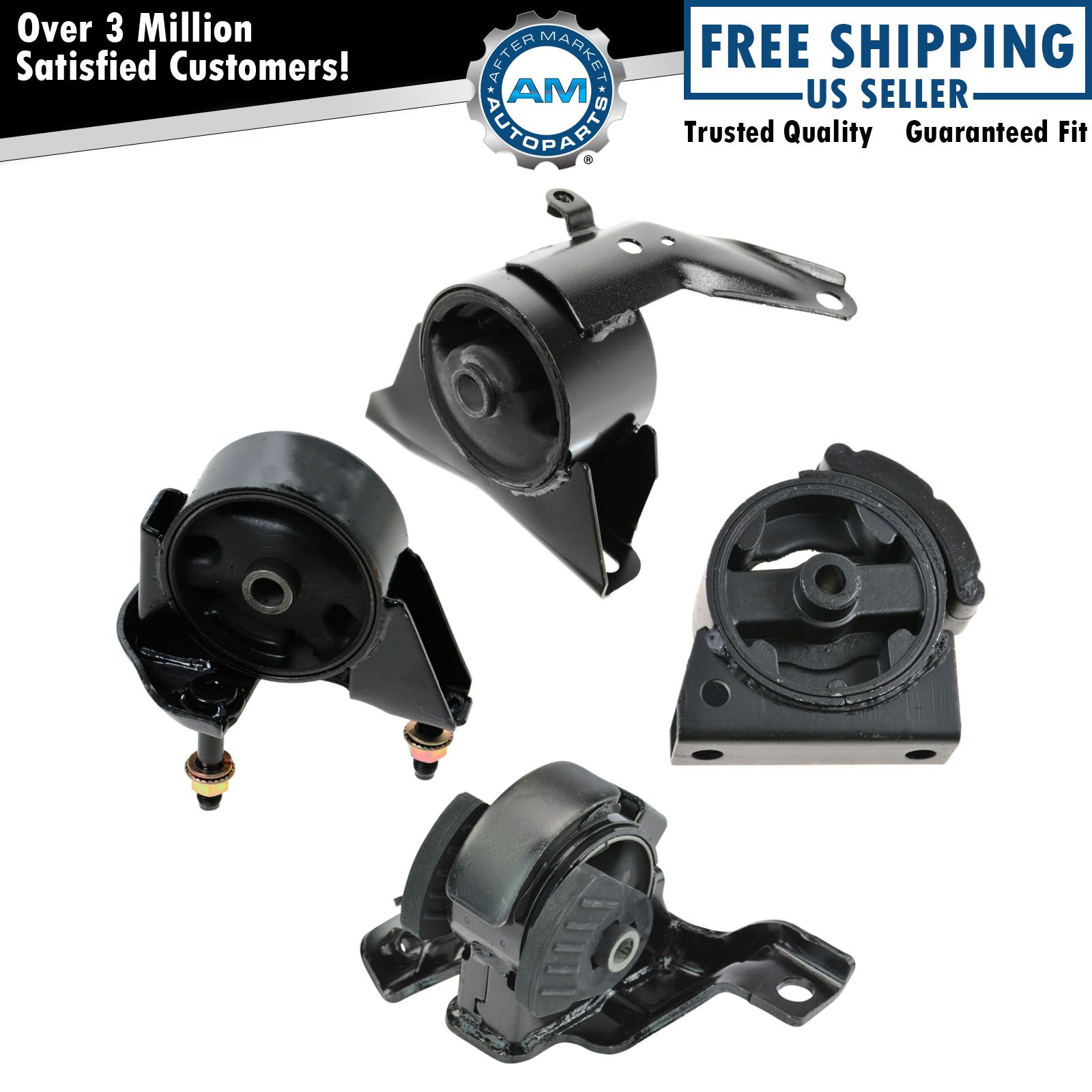 TRQ Engine Motor Transmission Mount Kit of 4 for Corolla 1.8L US Automatic