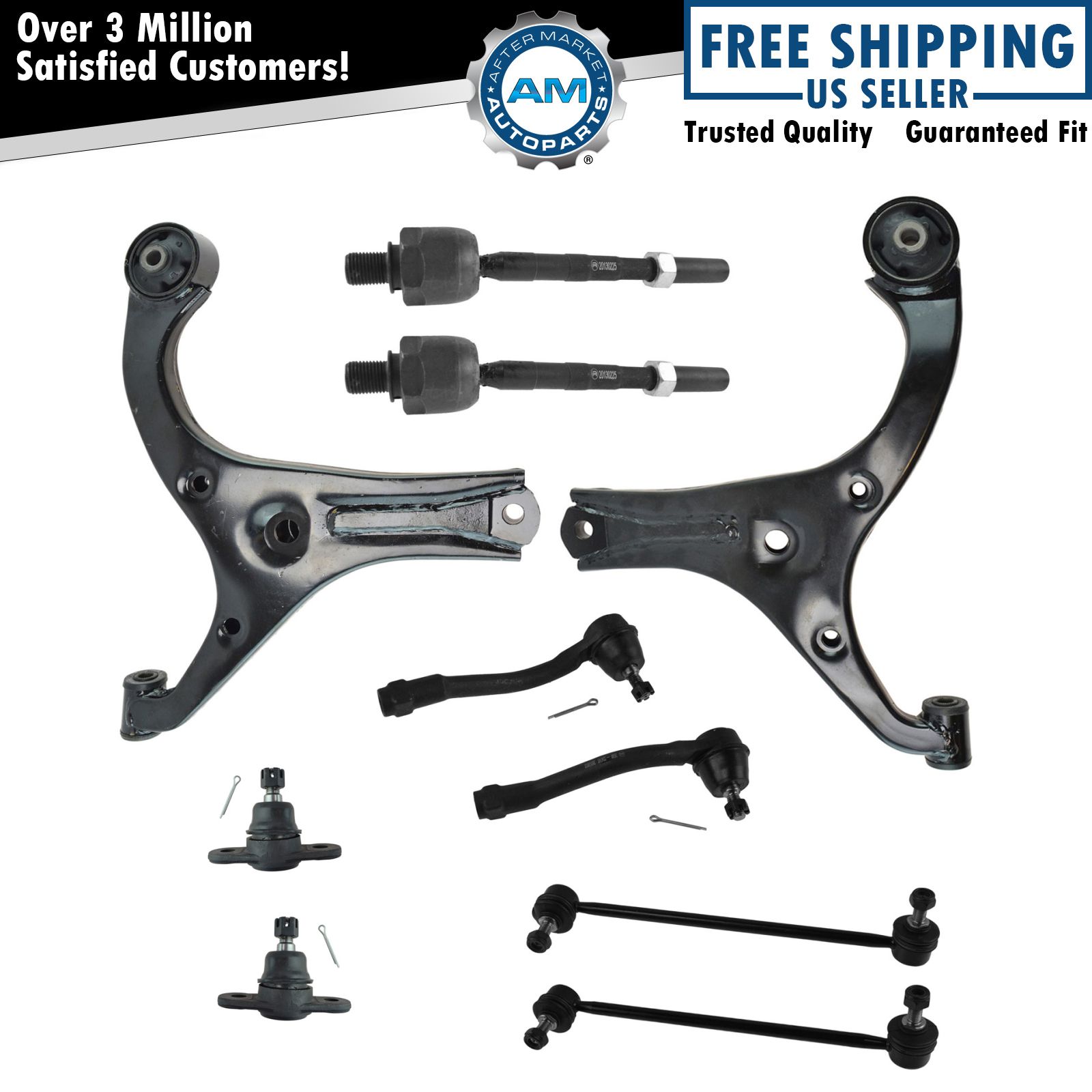 10 Piece Steering & Suspension Kit Control Arms Ball Joints End Links ...