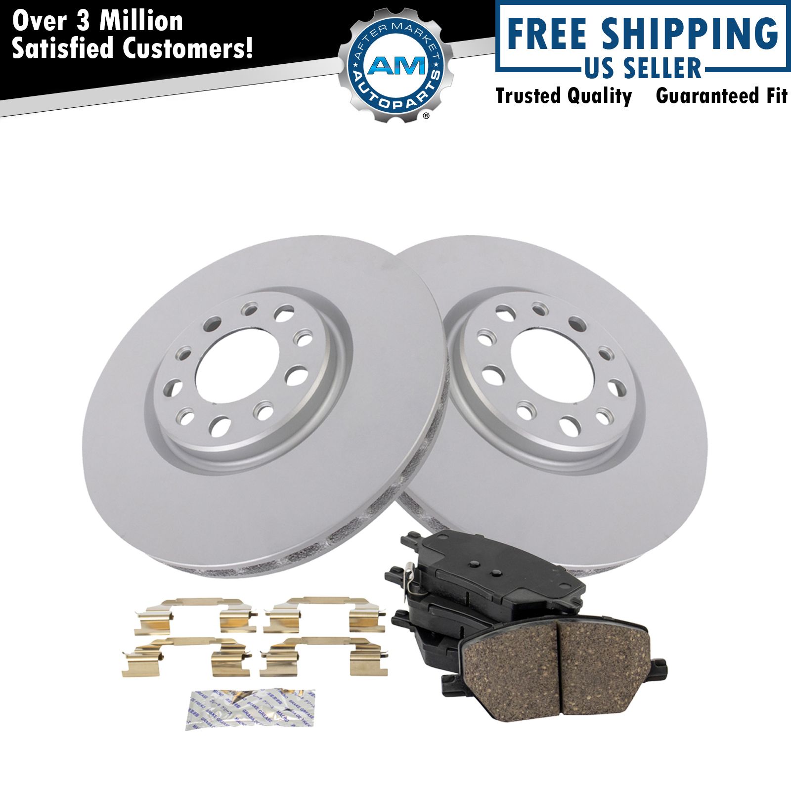 Front Ceramic Brake Pad & Coated Rotor Kit for 500X Compass Renegade