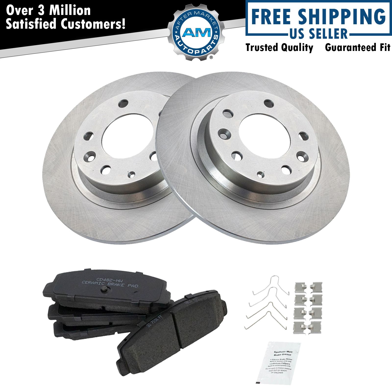 Rear Ceramic Disc Brake Pads Rotors Set Kit for 03-05 Mazda 6