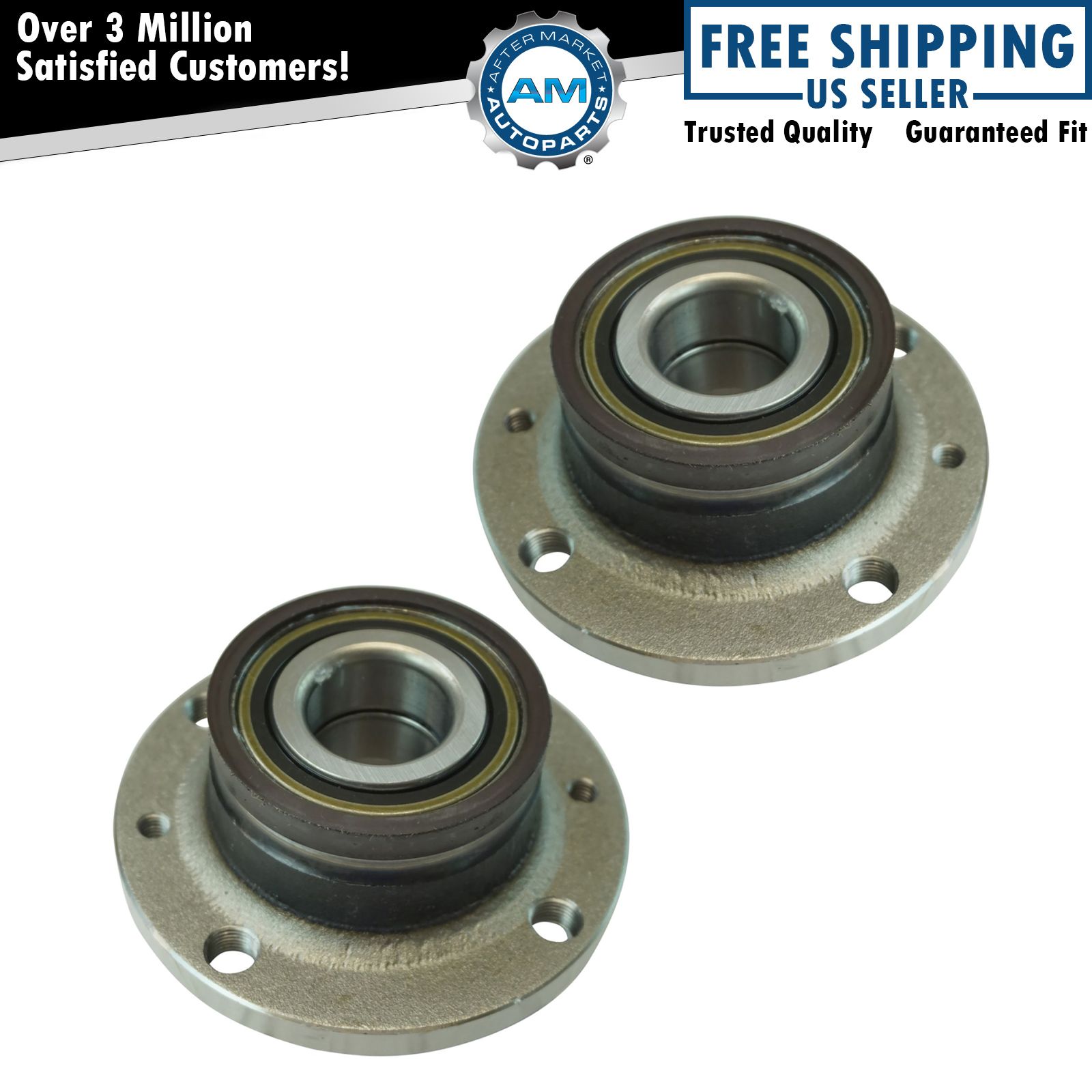 Driver & Passenger Side Rear Wheel Bearing Hub Assembly Pair for Fiat