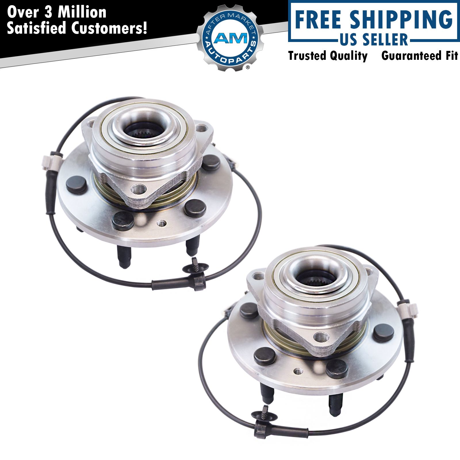Front Wheel Bearing & Hub Assembly LH RH Pair Set of 2 for Cadillac Chevy GMC