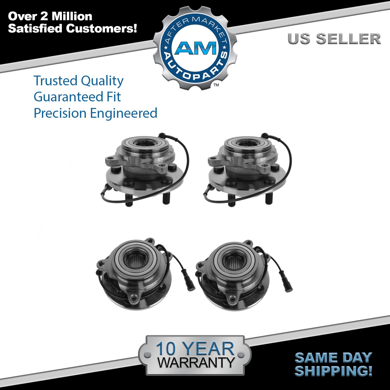 Wheel Bearing & Hub Front & Rear Kit Set of 4 for Land Rover Discovery