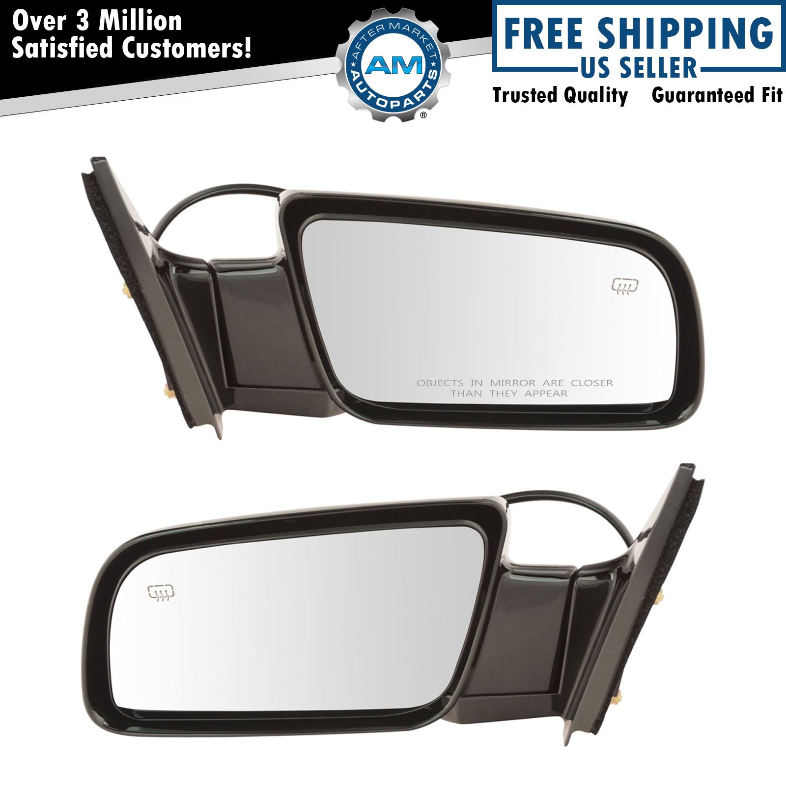 Power Heated Side View Mirrors Folding Left & Right Pair Set for Chevy GMC