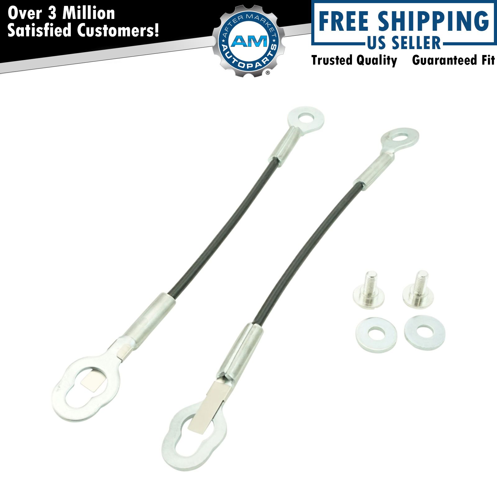 thumbnail image 2 of Tailgate Cable Stay Set For 00-06 Toyota Tundra Regular/Access Cab – 11-3/8", Black, Pair 2 of 6