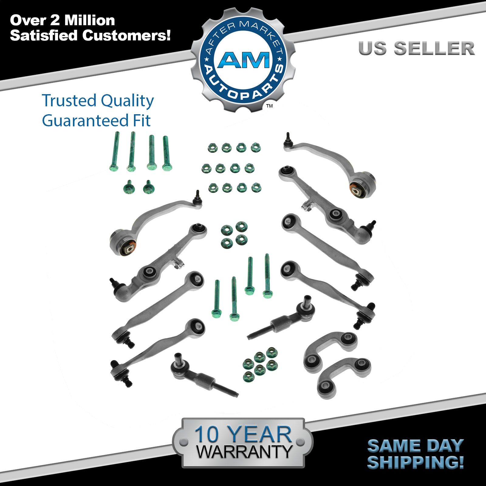 Control Arms Ball Joints Tie Rods 12 Piece Suspension Kit for Audi A4