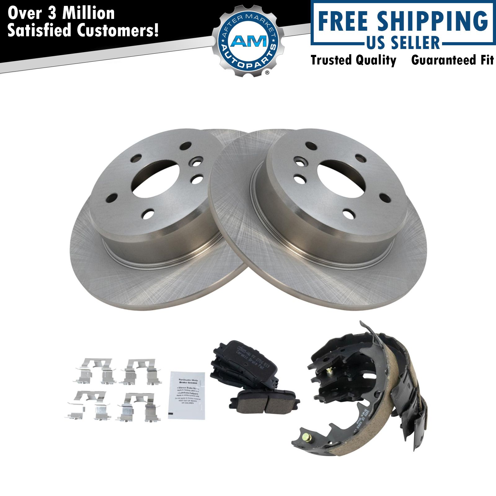 Rear Ceramic Brake Pad & Rotor Kit Fits 2001-2003 Toyota Highlander