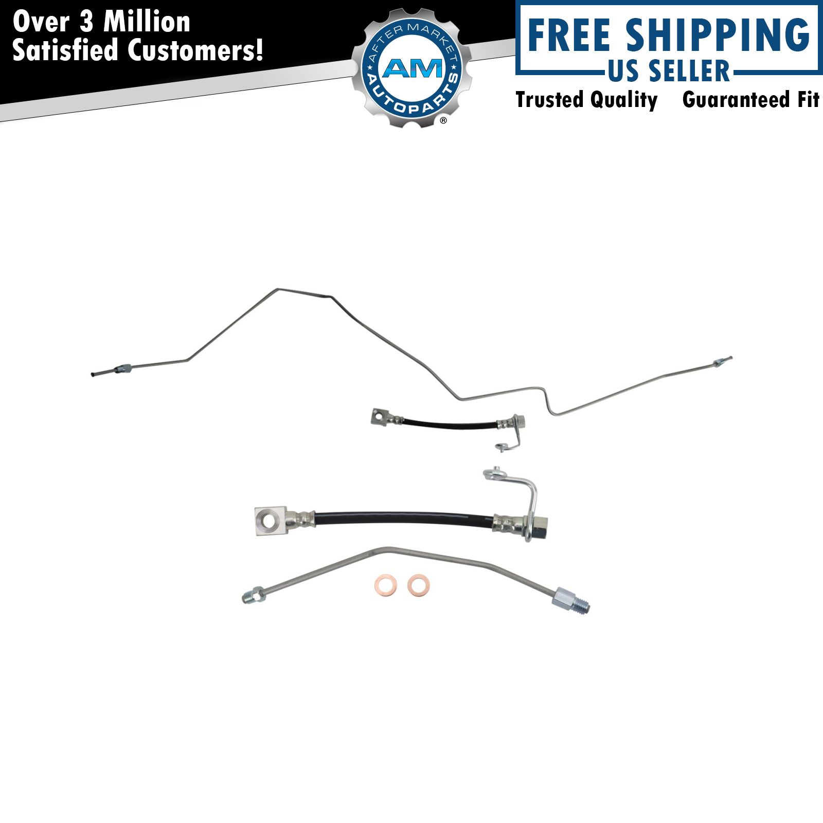 Rear Brake Hose Set For 03-10 Dodge Ram 2500 Ram 3500 11-13 Ram 2500