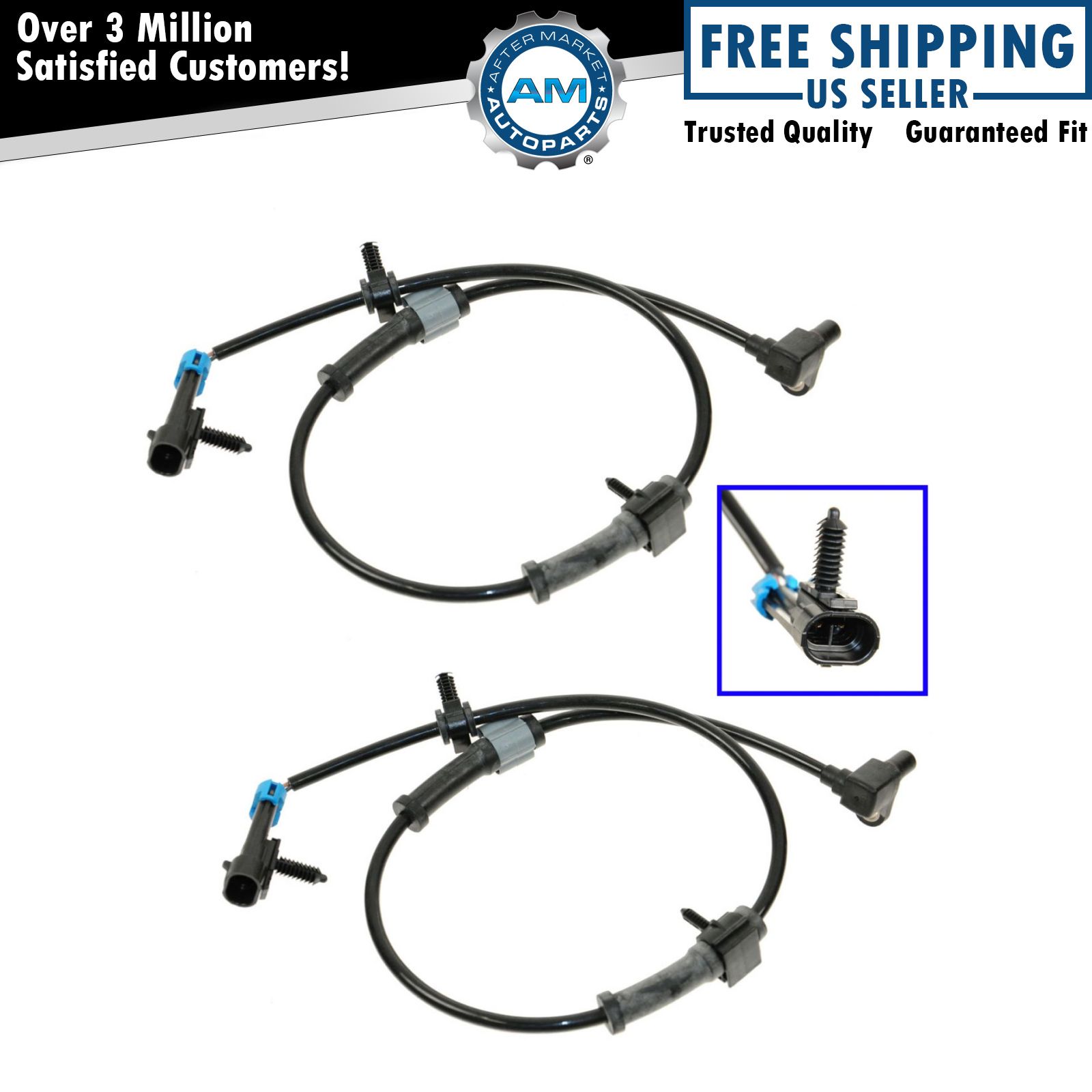 Front ABS Speed Sensor Pair Set of 2 for Silverado Sierra Pickup Truck Avalanche