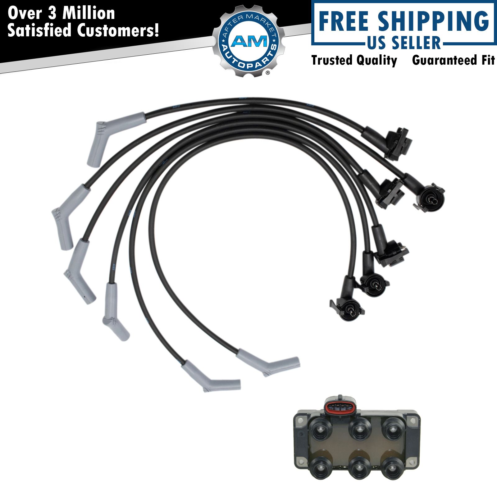 Spark Plug Wires & Ignition Coil Kit Set for Ford Taurus Mercury Sable New