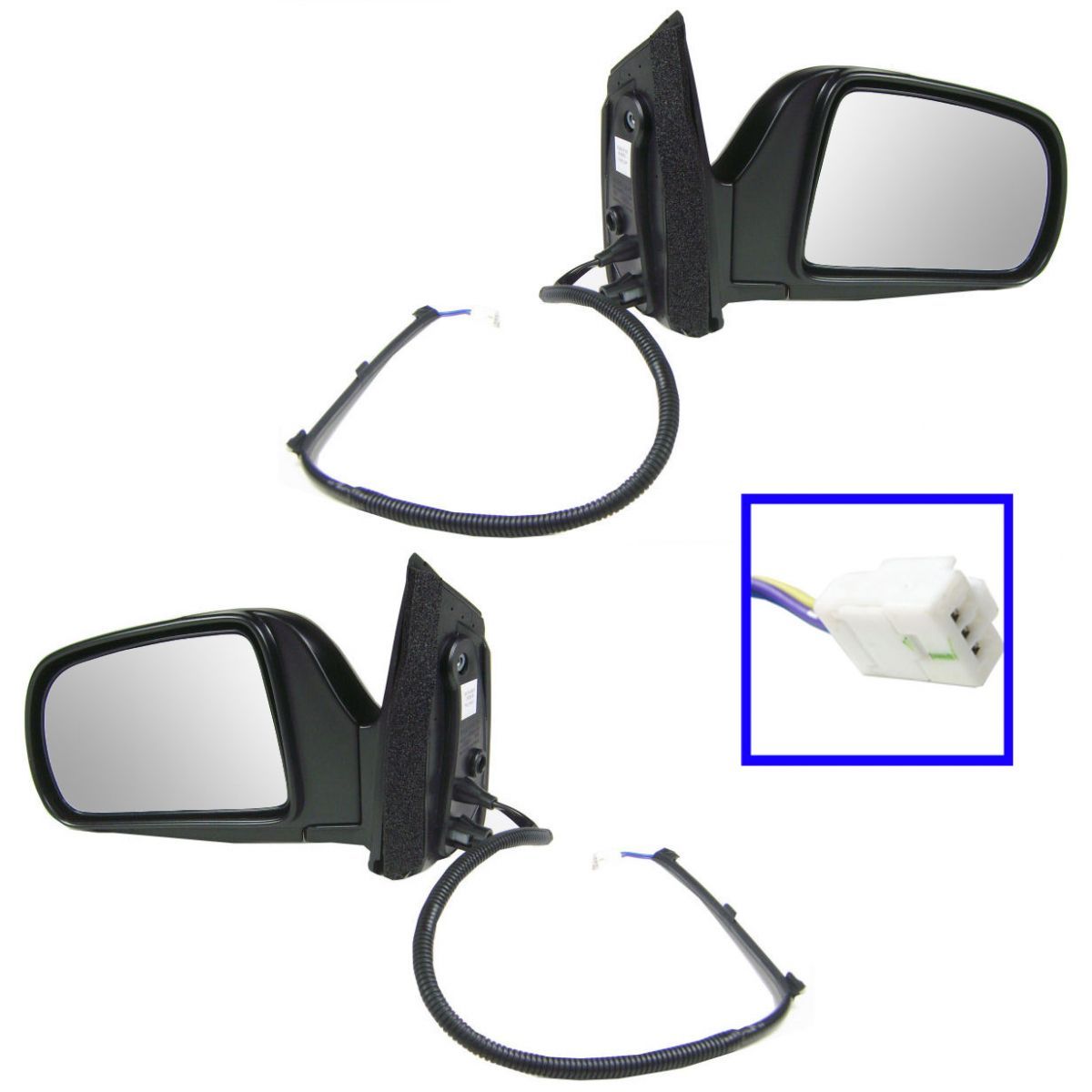 Power Side Mirrors Pair Black Set Left LH & Right RH for 9803 Toyota