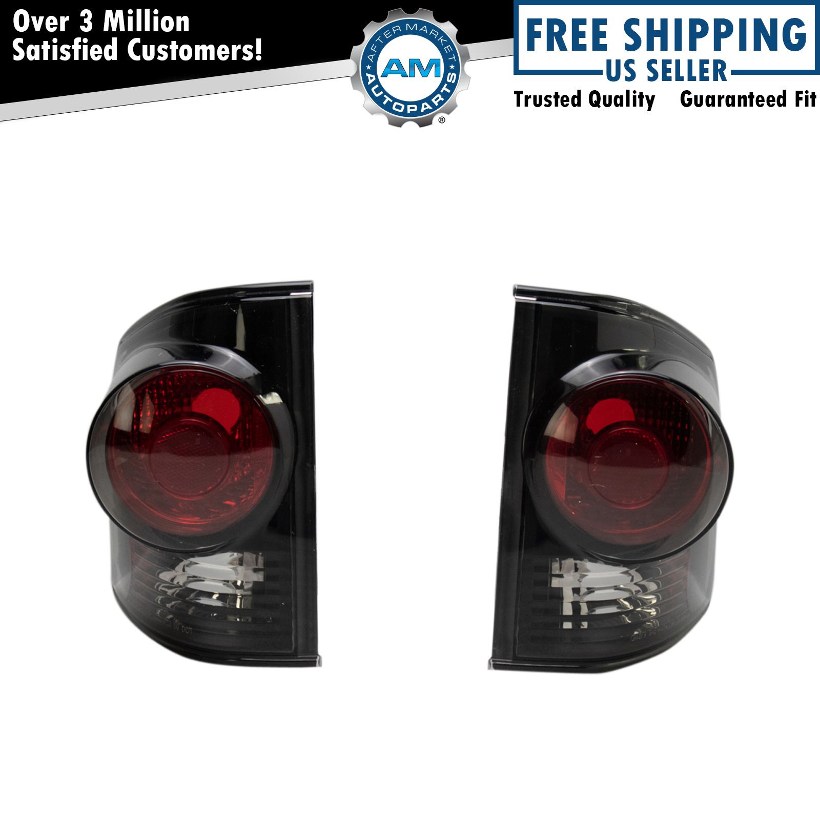 Performance Tail Lights Smoked Lens Black Housing for S10 Sonoma Pickup