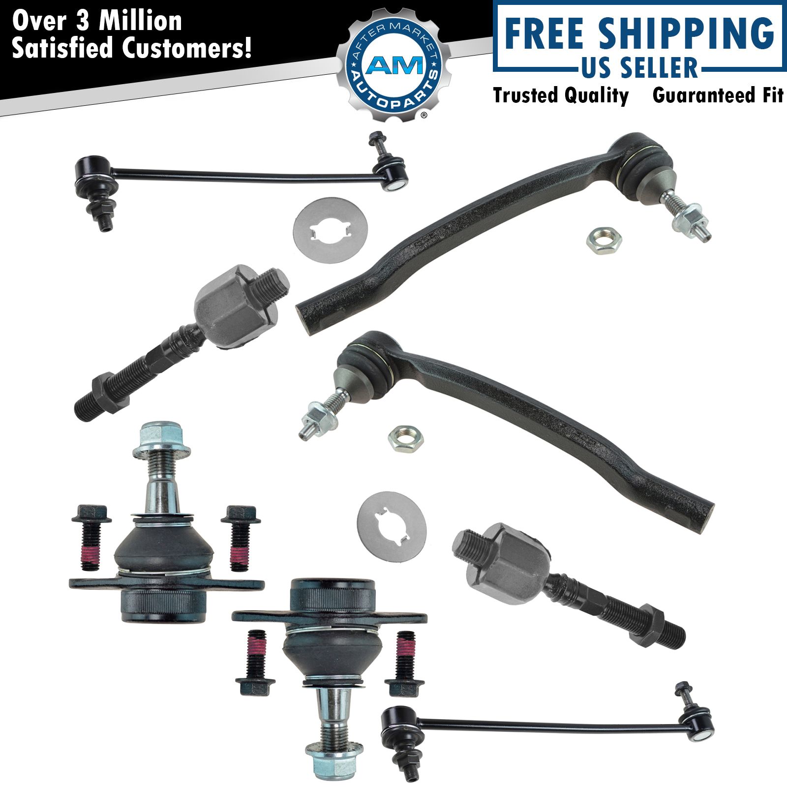8 Piece Kit Tie Rod Ends Ball Joints Sway Bar Links LH & RH for 03-14 Volvo XC90