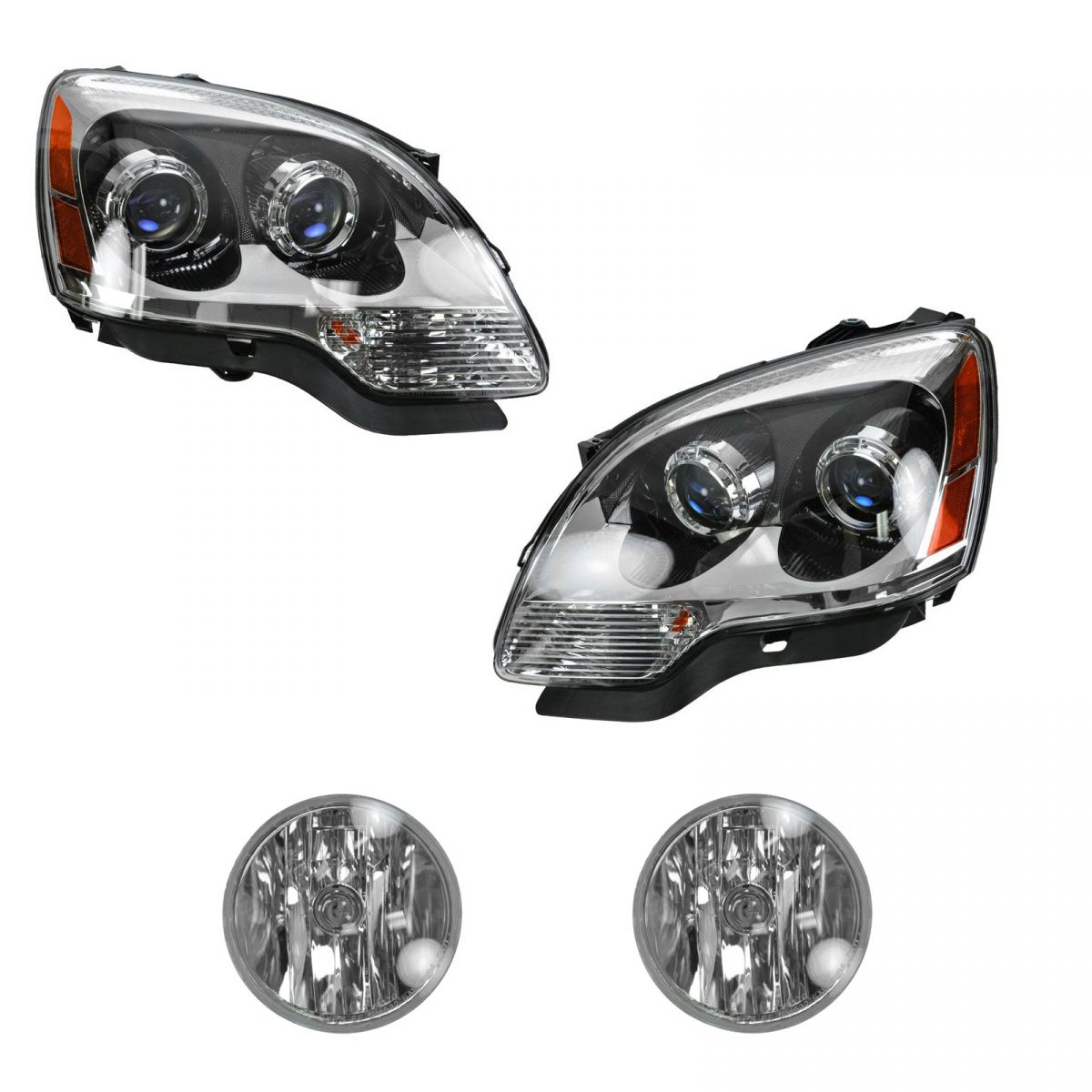 Headlight Fog Driving Light Lamp Kit LH RH Set of 4 for GMC Acadia SUV