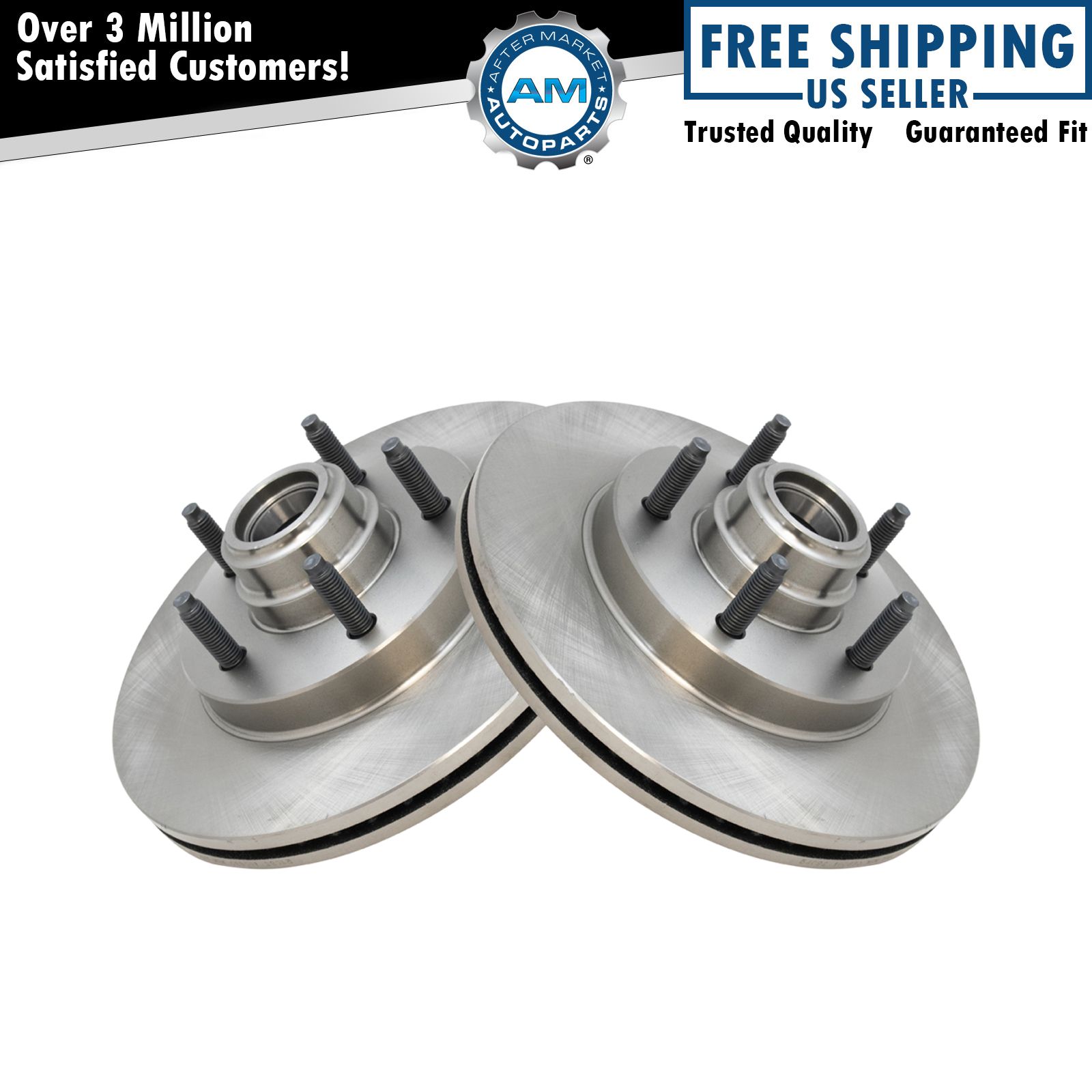 Front Brake Rotor Pair Set of 2 for F150 Pickup Truck 2WD 2x4 Blackwood