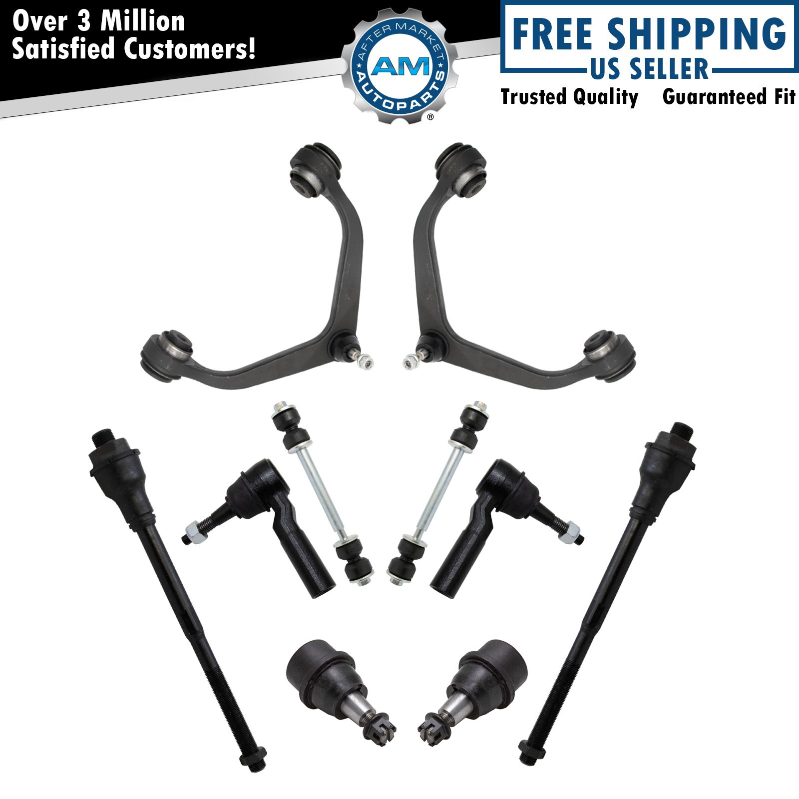 Front Upper Control Arm Ball Joints Sway Links & Tie Rods Kit for GM Truck