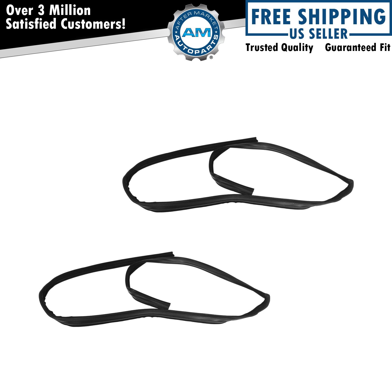 Weatherstrip Window Glass Run Channel Pair Front for Bronco F150 F250 F350 F450