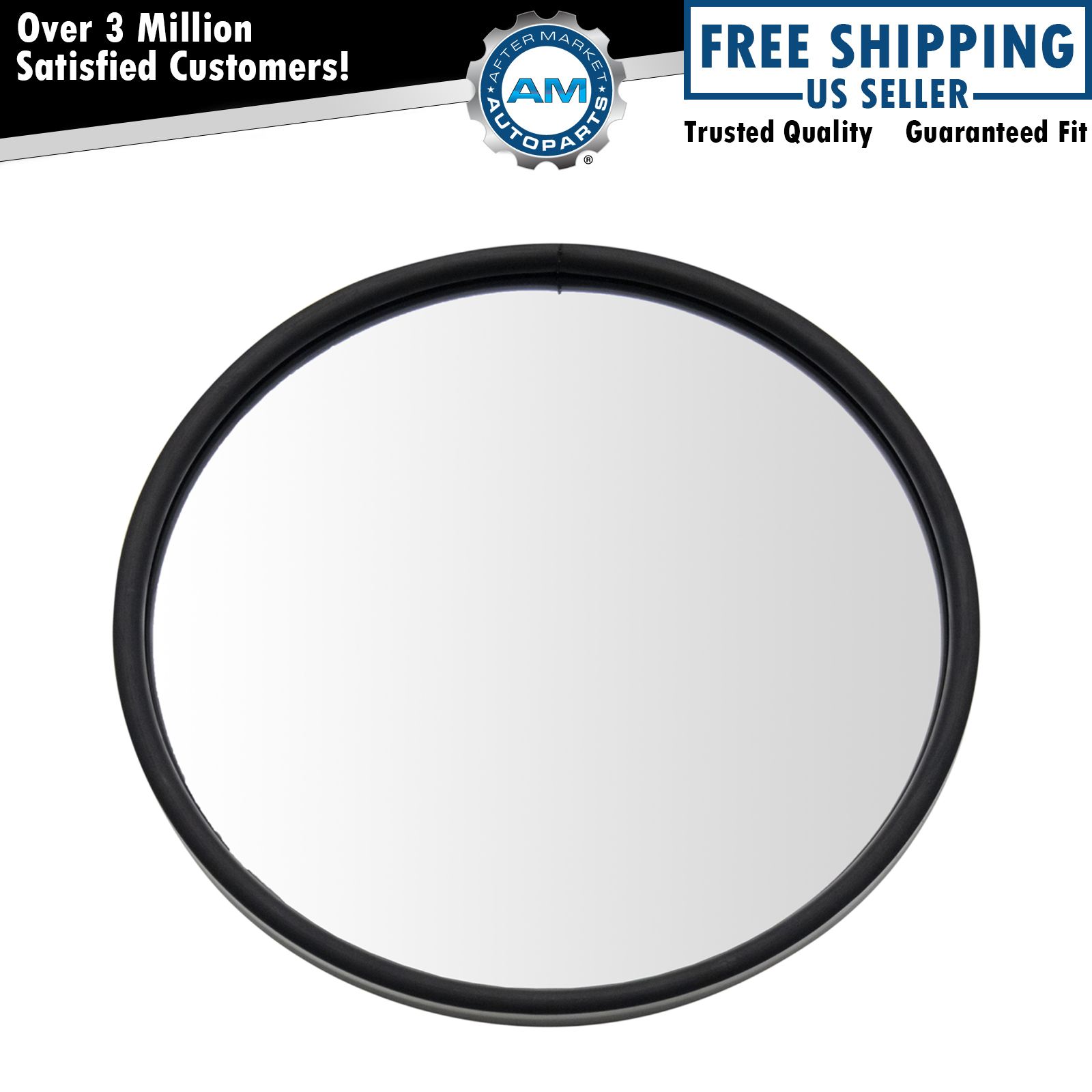 8.5" Round Convex Mirror Stainless Steel Heated Center Stud w/ Mounting Bracket