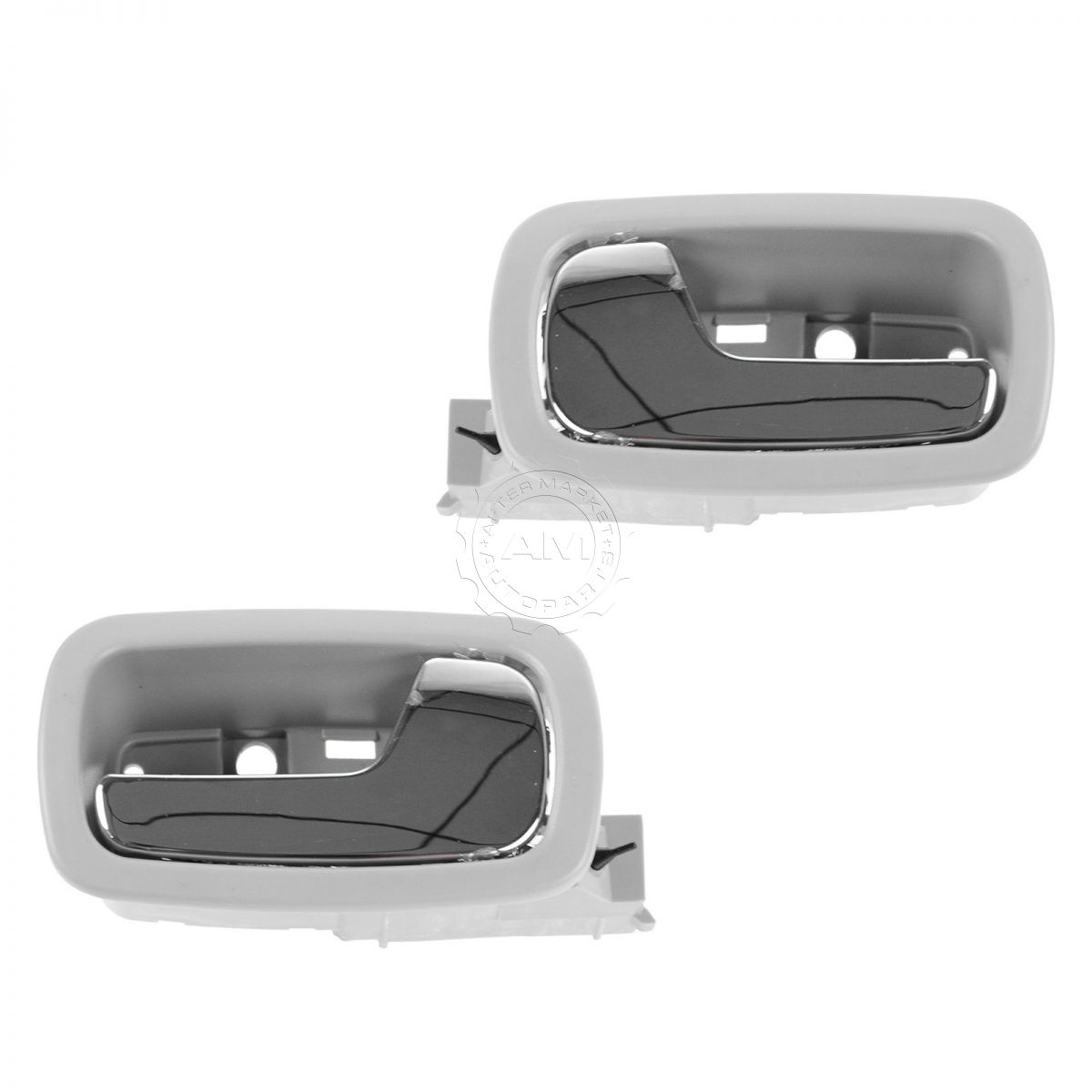 Door Handle Front Inner Inside Gray & Chrome Pair Set for 05-10 Chevy ...