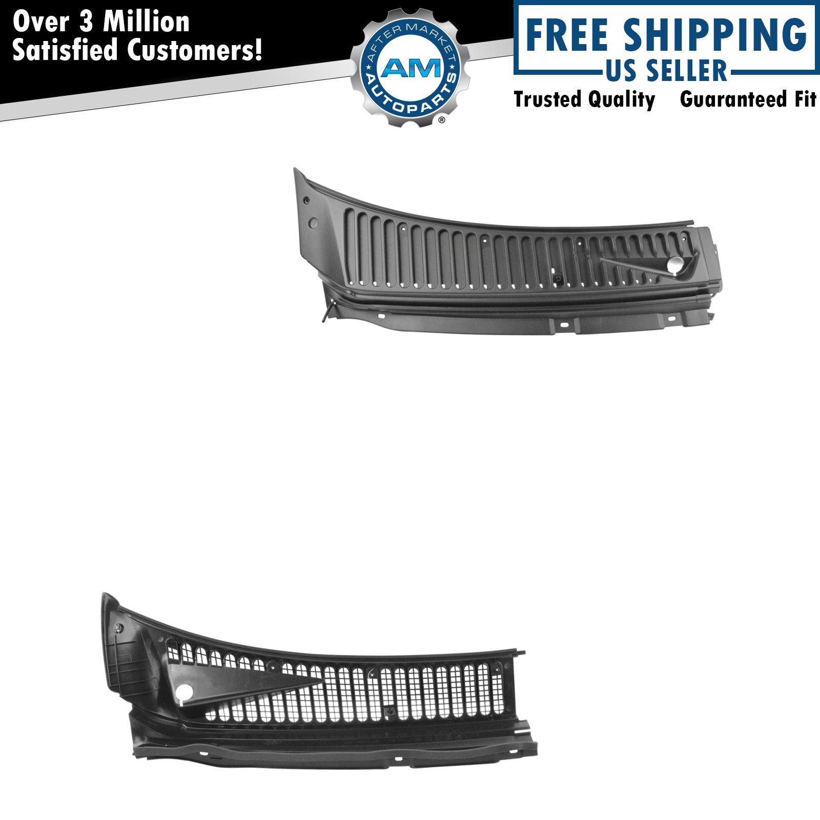 OEM Windshield Wiper Cowl Grille w/ Seals & Washer Nozzles RH LH Pair for Pickup