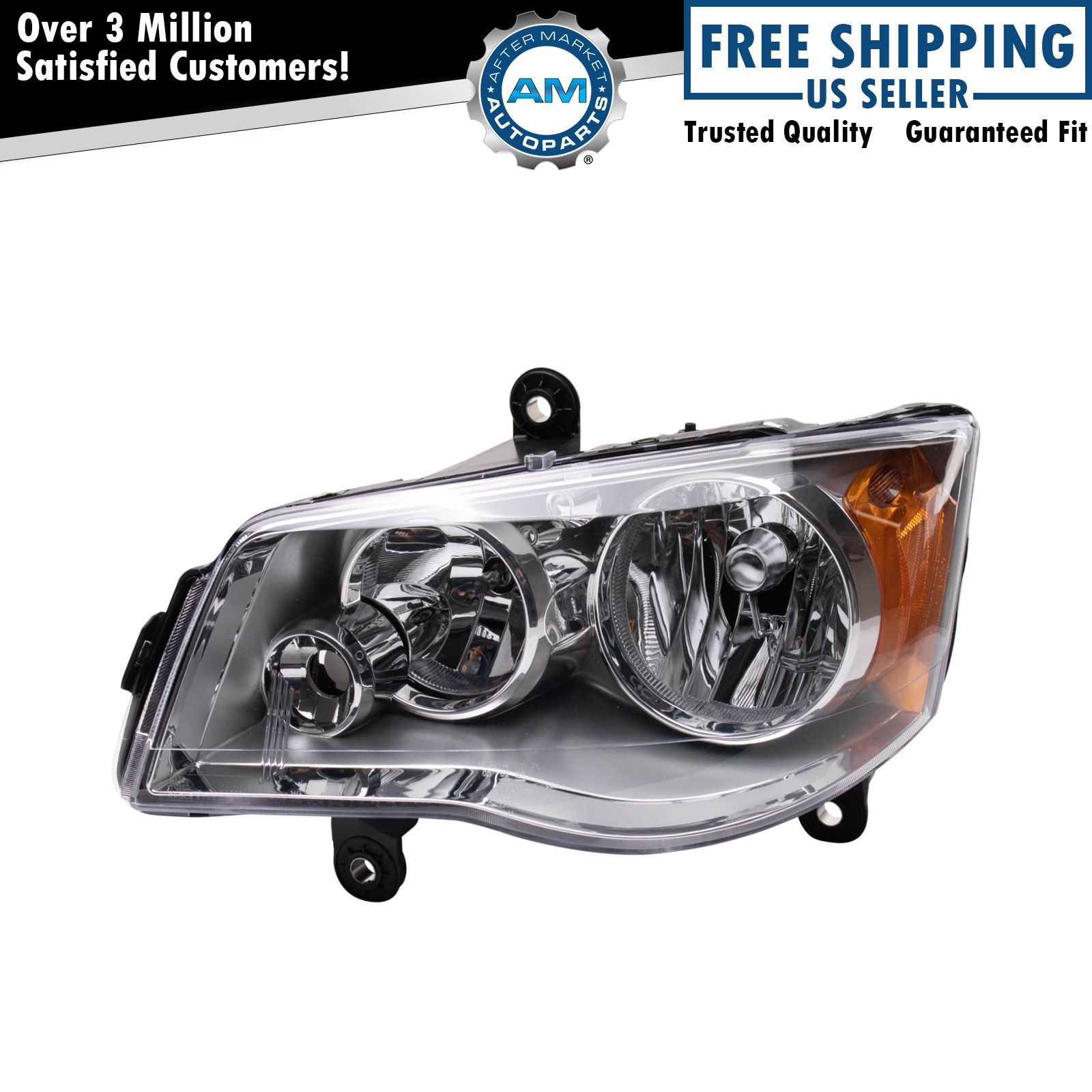 Left Headlight Fits 2008-2016 Chrysler Town & Country 11-20 Dodge Grand Caravan