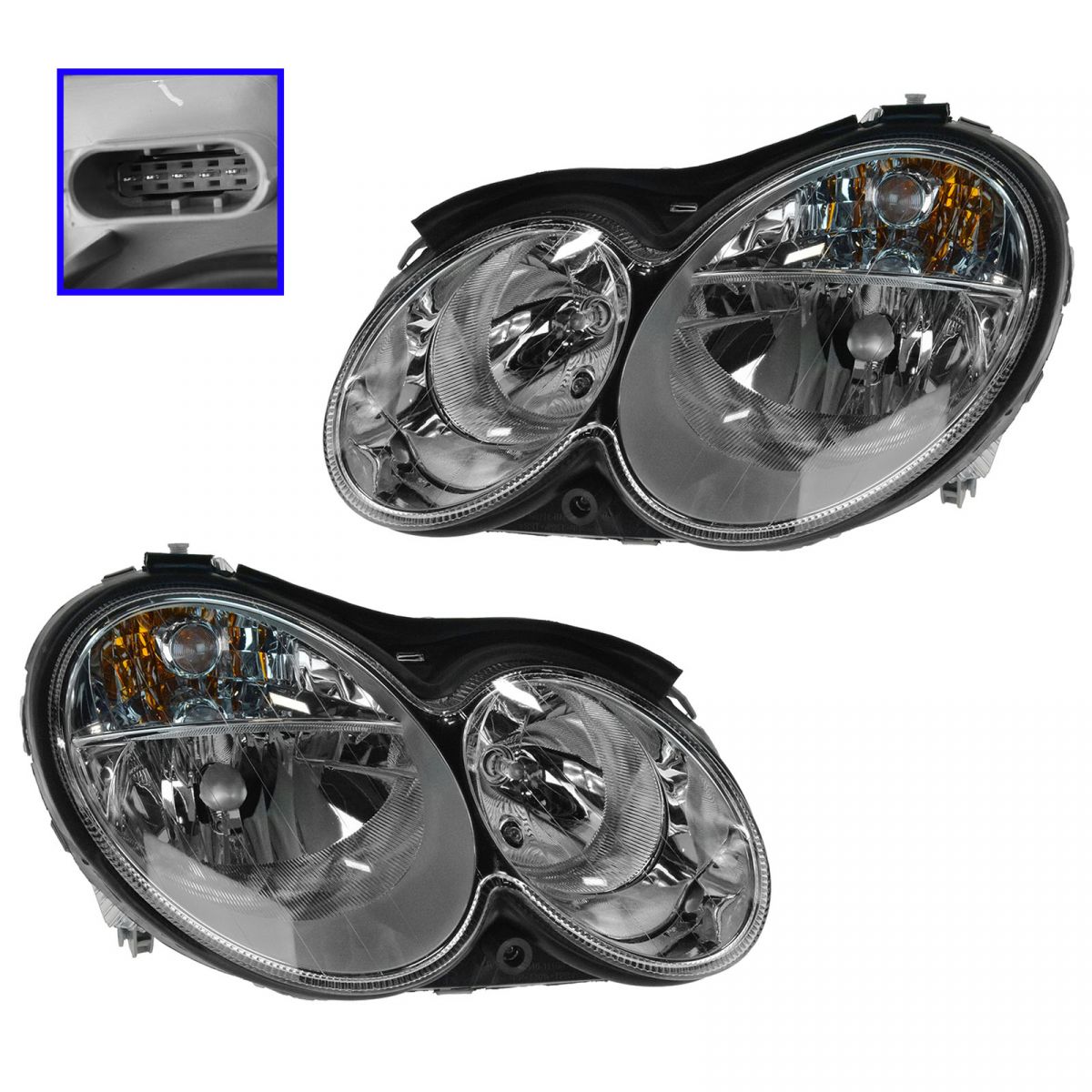 Headlight Halogen LH RH Pair Set for MB C55 AMG CLK320 CLK350 CLK500 ...