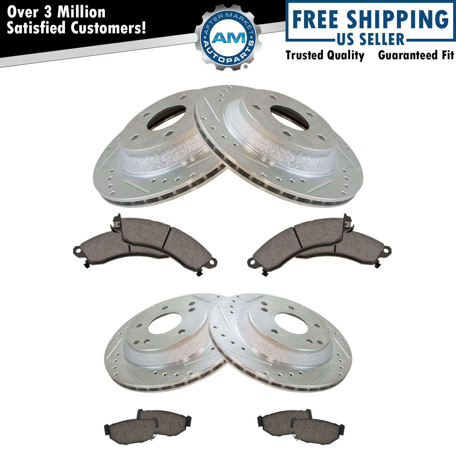 Font & Posi Ceramic Brake Pad & Performance Drilled Slotted Zinc Rotor